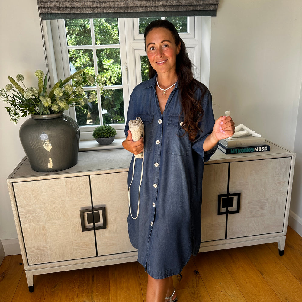 Charlotte Denim Dress - Blush Boutique Essex