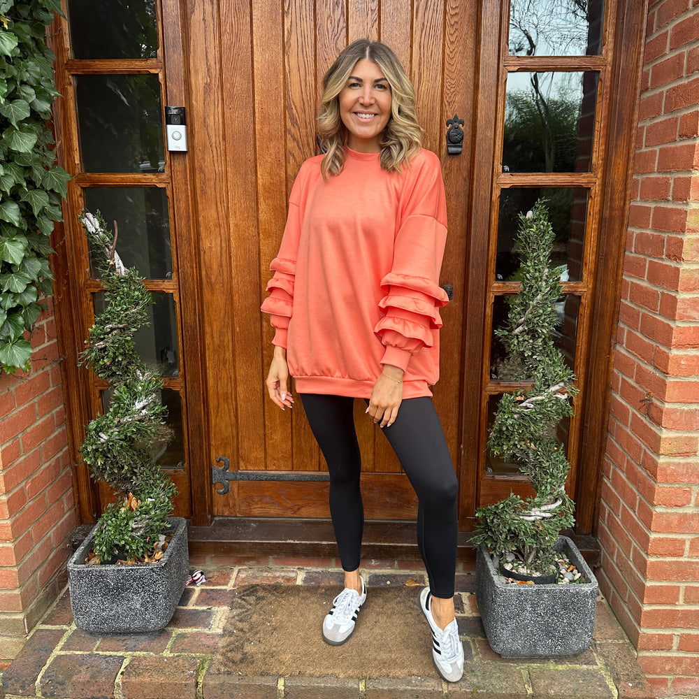 Juni Ruffle Sweatshirt - Blush Boutique Essex