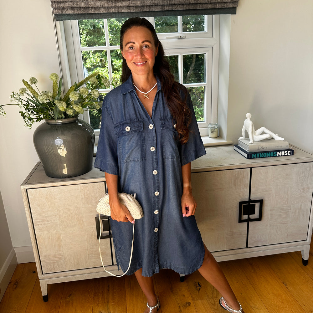 Charlotte Denim Dress - Blush Boutique Essex