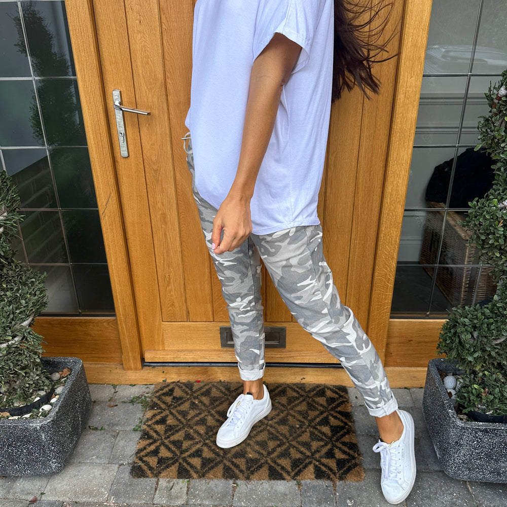 Carli Camo Magic Trousers - Blush Boutique Essex