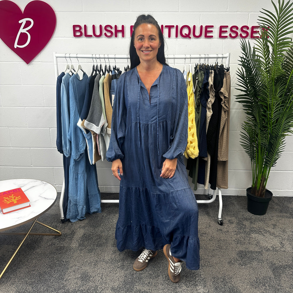 Florence Denim Dress - Blush Boutique Essex
