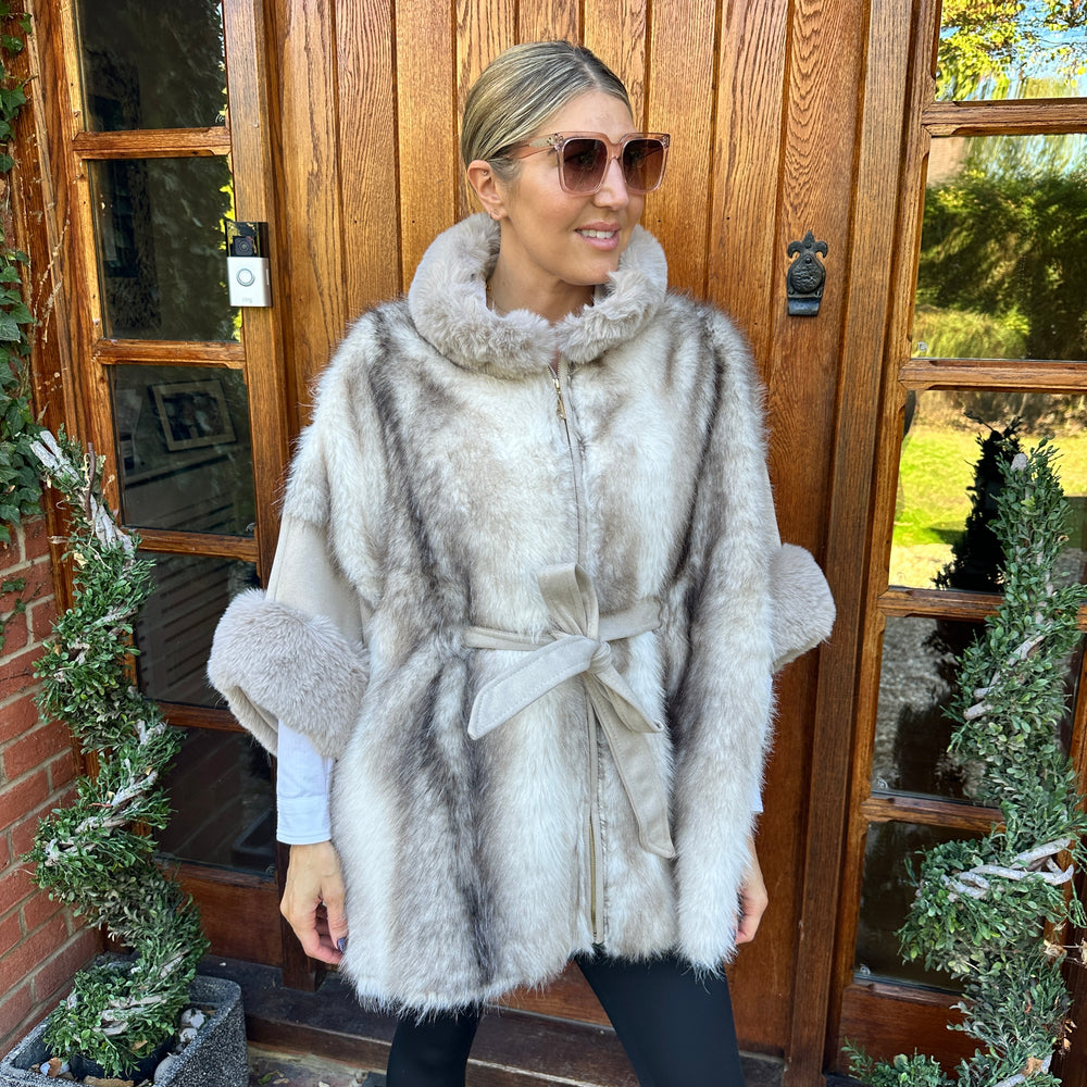 Sloane Faux Fur Cape