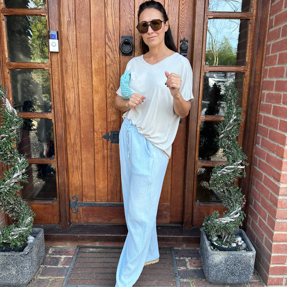 Noah Cheesecloth Trousers - Blush Boutique Essex