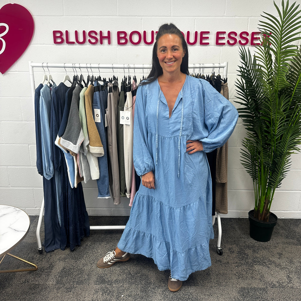 Florence Denim Dress - Blush Boutique Essex