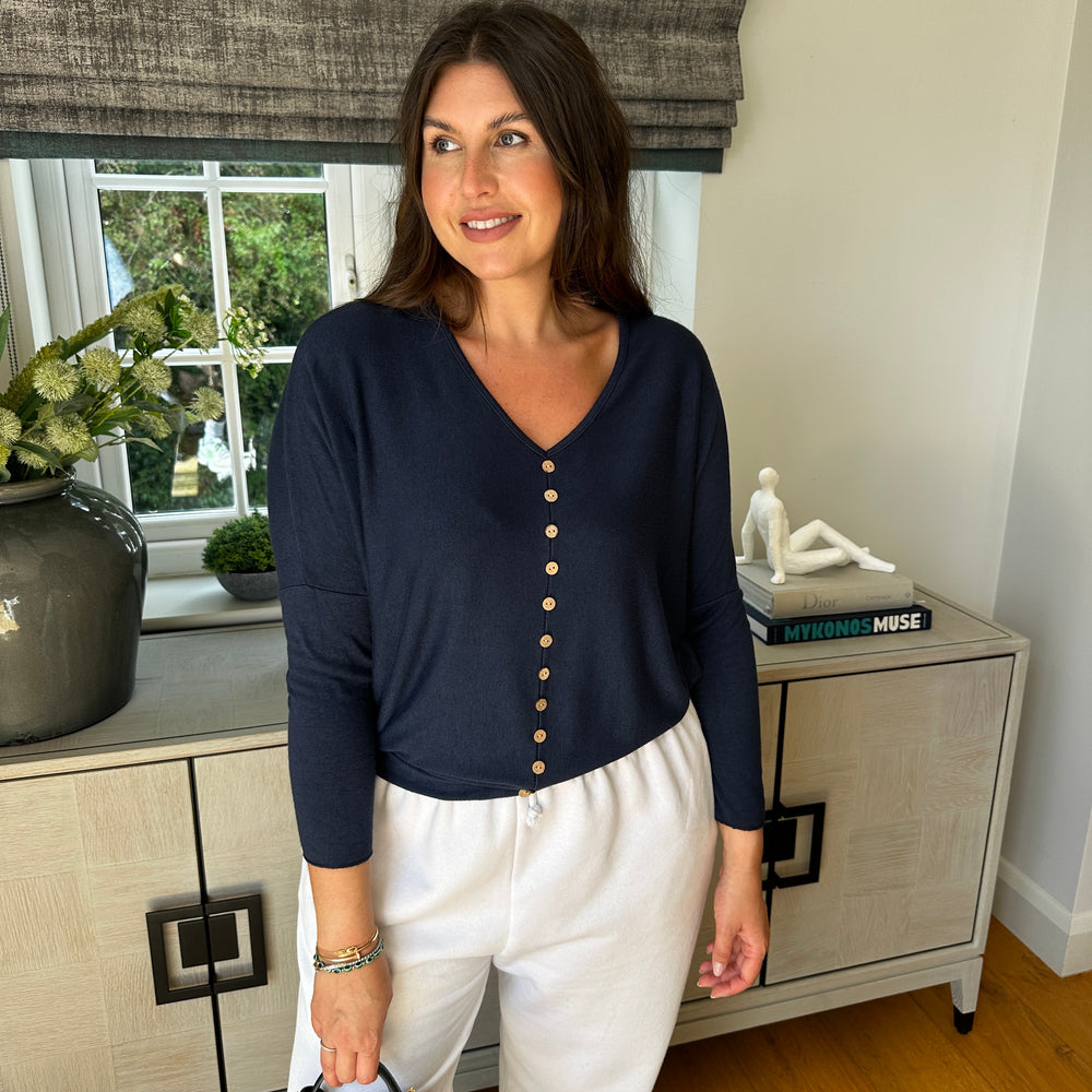 Ash Button Top - Blush Boutique Essex