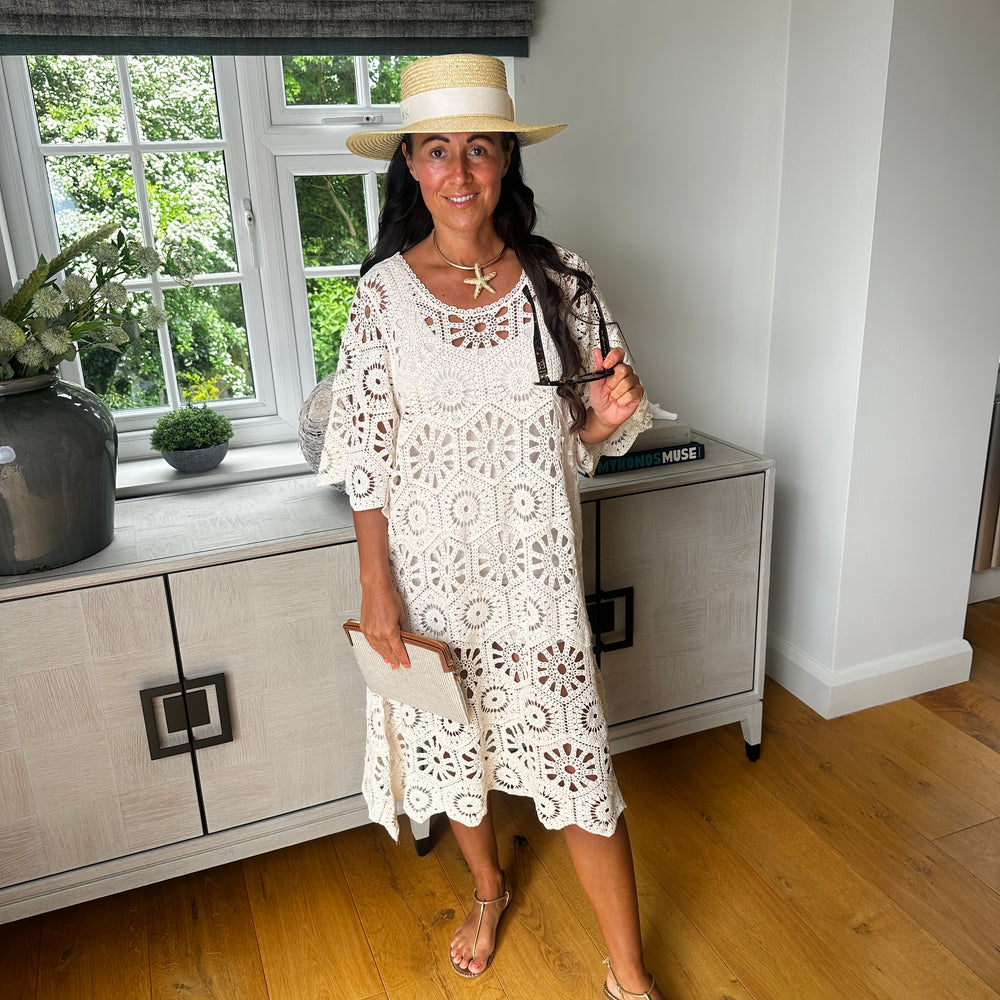 Mykonos Crochet Dress - Blush Boutique Essex