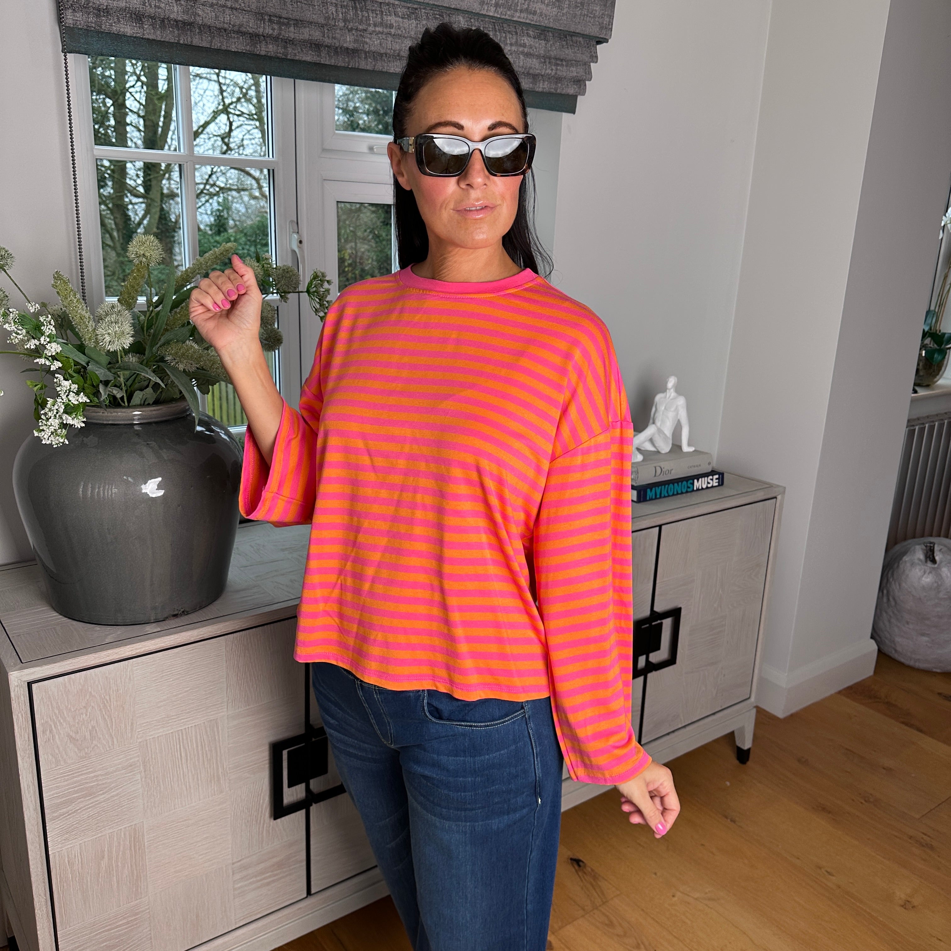 Doris Stripe Slub Top - Blush Boutique Essex