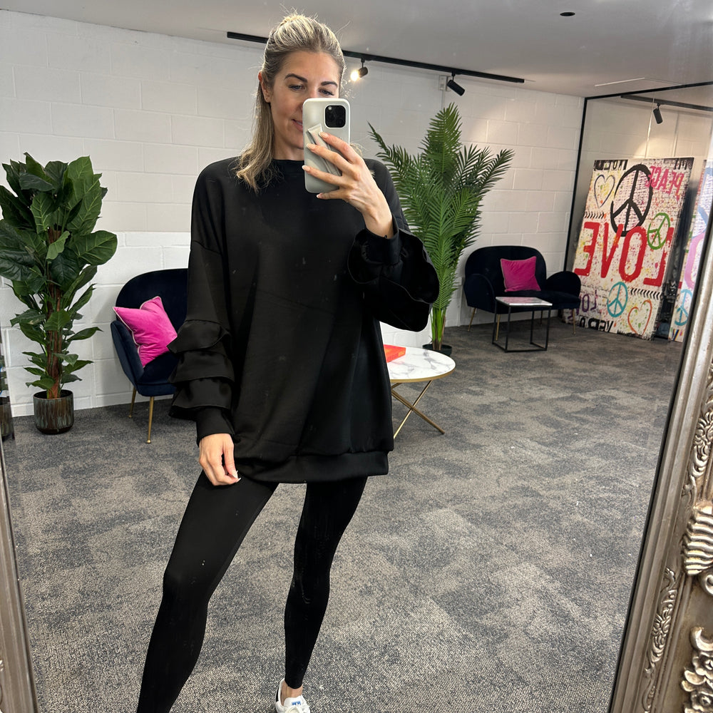 Juni Ruffle Sweatshirt - Blush Boutique Essex