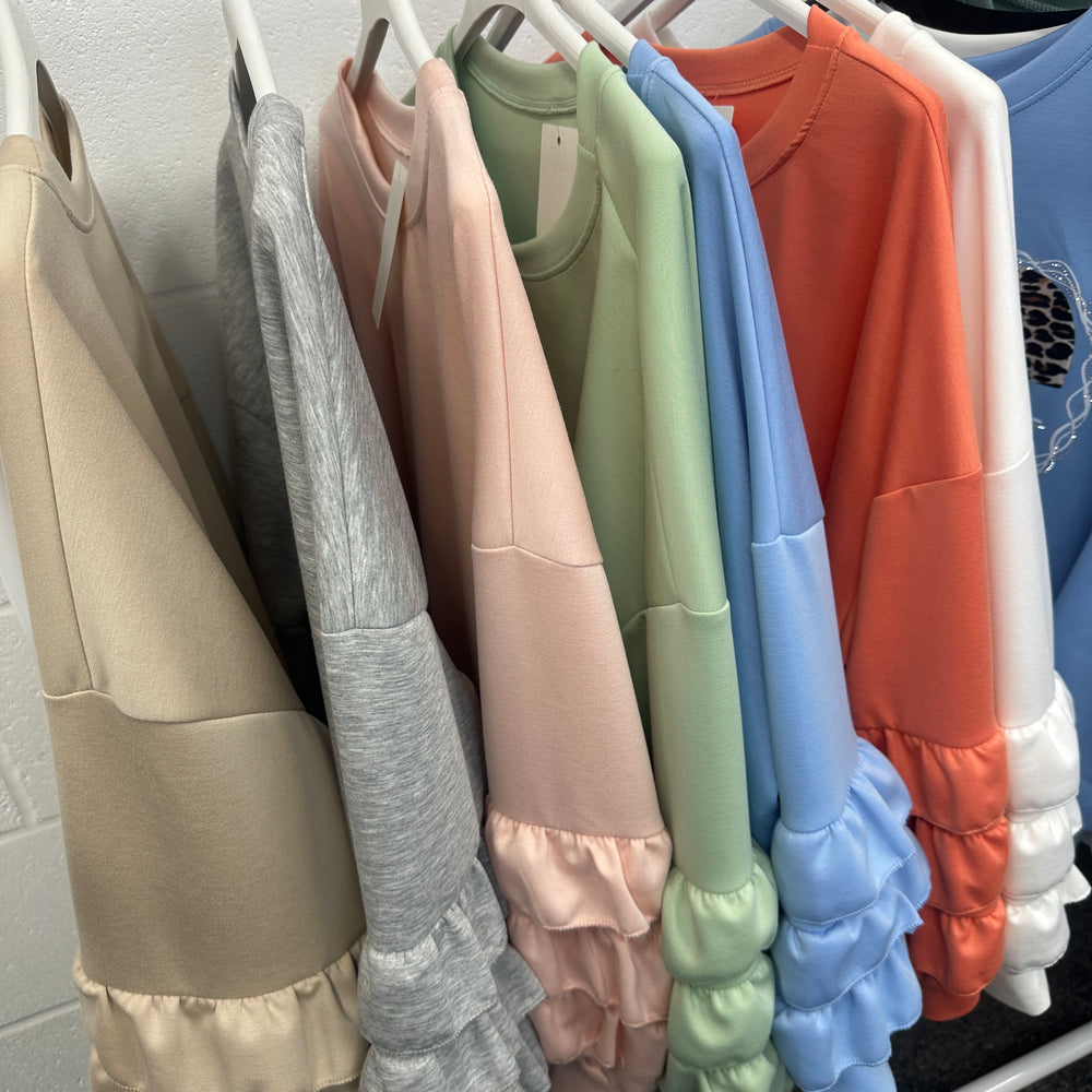Juni Ruffle Sweatshirt - Blush Boutique Essex