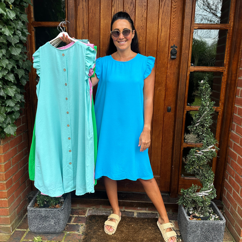 Bertie Button Dress - Blush Boutique Essex