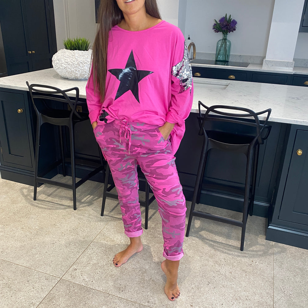 Carli Camo Magic Trousers - Blush Boutique Essex