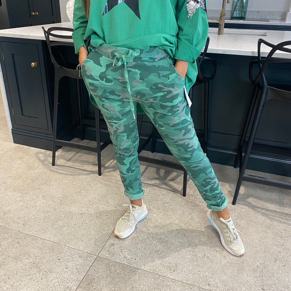 Carli Camo Magic Trousers - Blush Boutique Essex