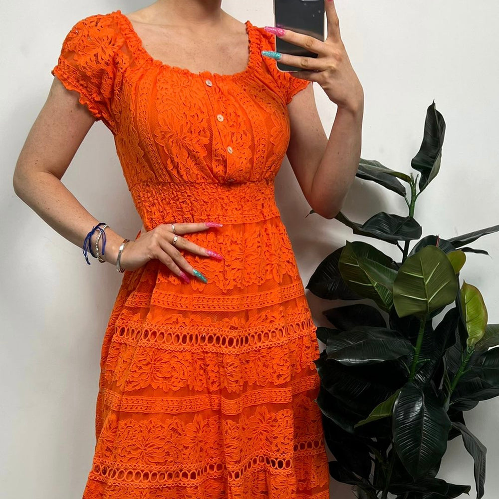 Lori Lace Bardot Dress - Blush Boutique Essex