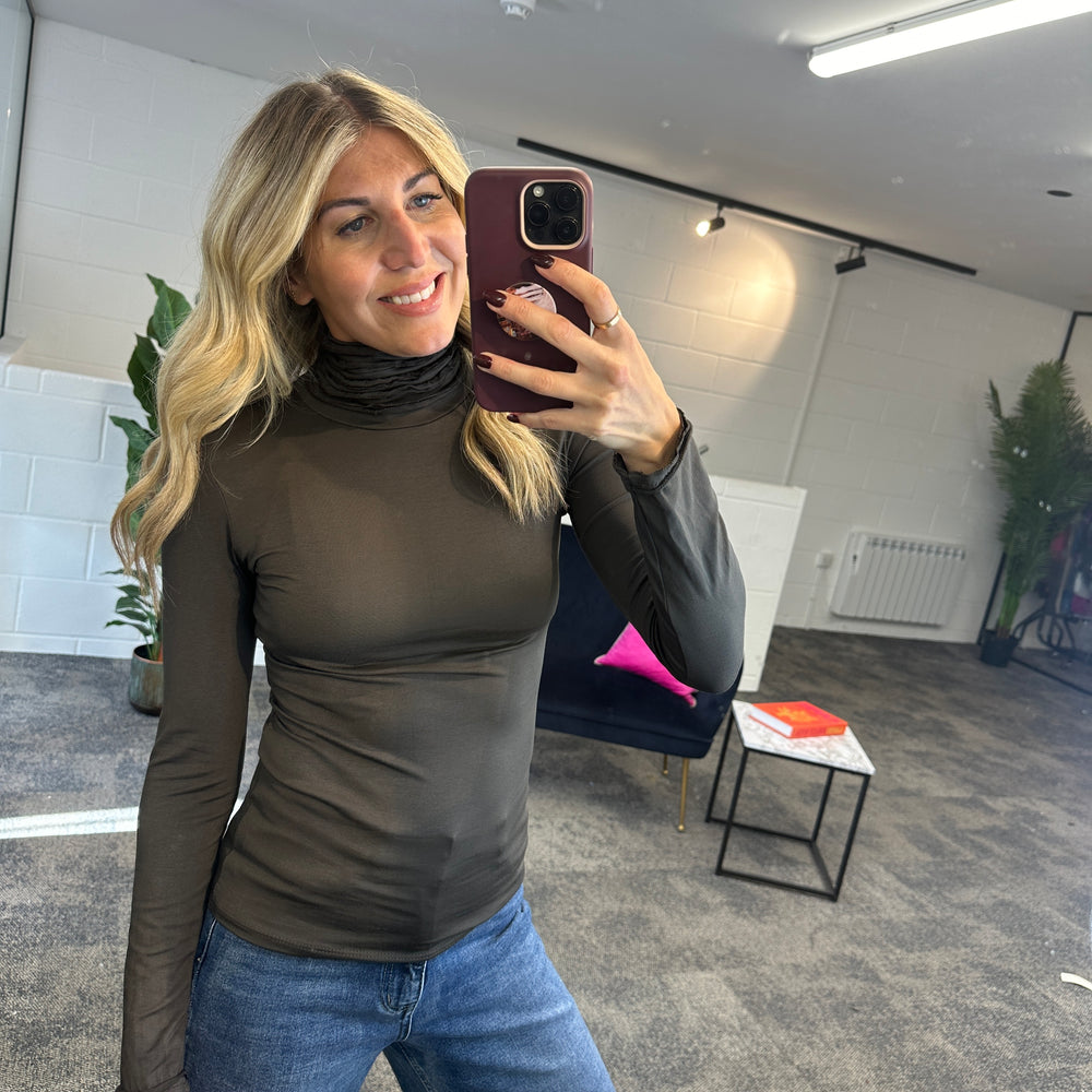 Ruche Roll Neck - Blush Boutique Essex
