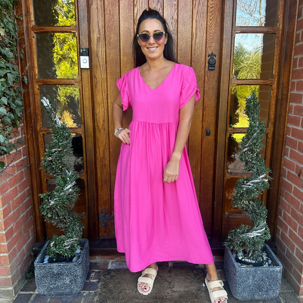 Sam Button Dress - Blush Boutique Essex
