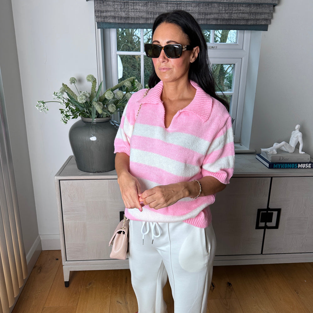 Agnes Polo Knit - Blush Boutique Essex