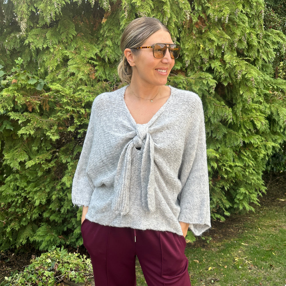 Shannon Bow Knit - Blush Boutique Essex