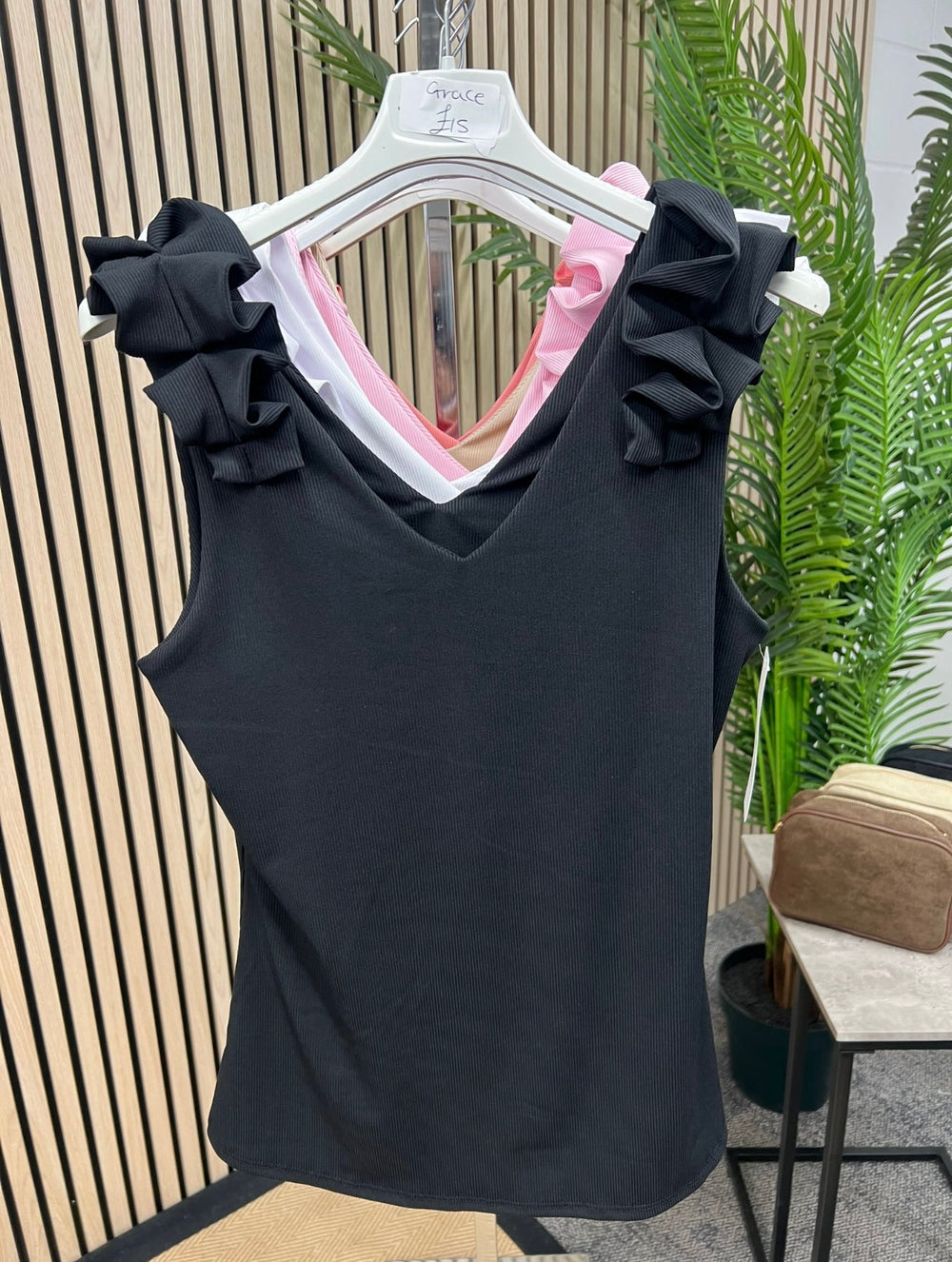 Grace ruffle vest - Blush Boutique Essex