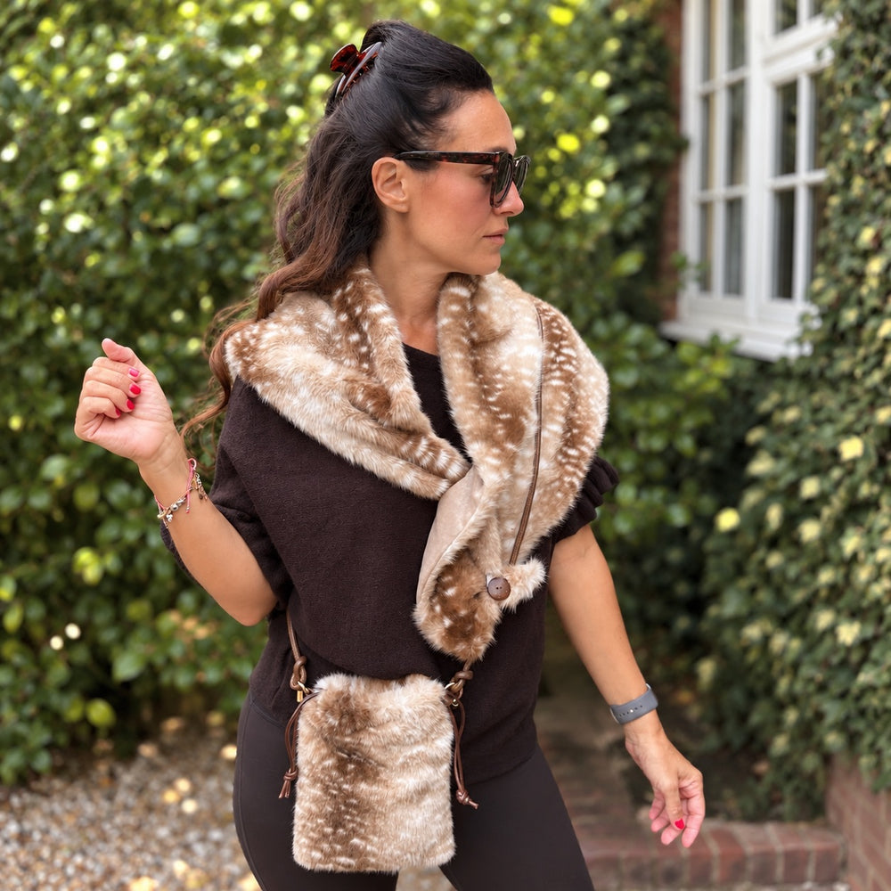Piper Fur Neck Shawl - Blush Boutique Essex