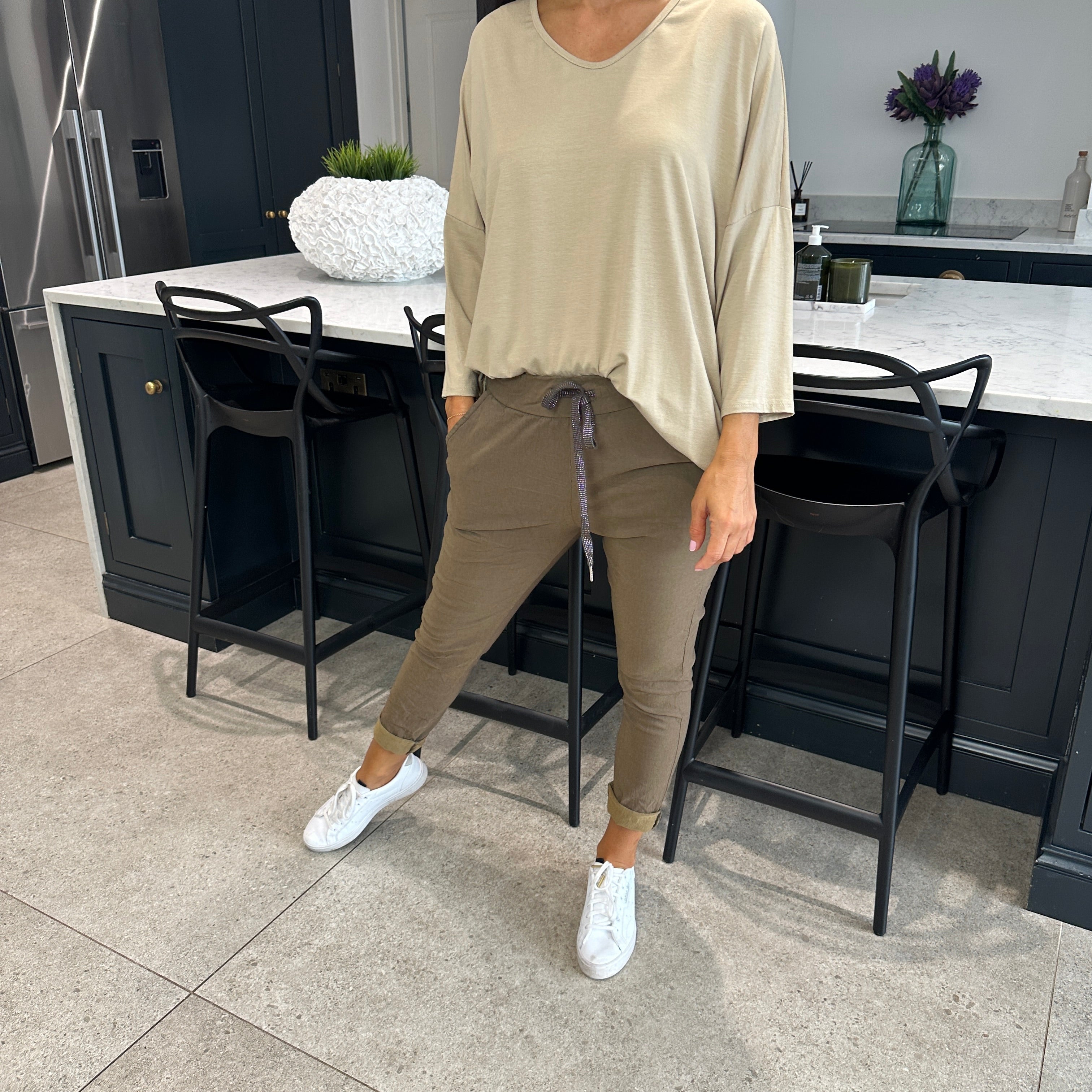 Long Sleeve Jamie Jersey T-Shirt - Blush Boutique Essex