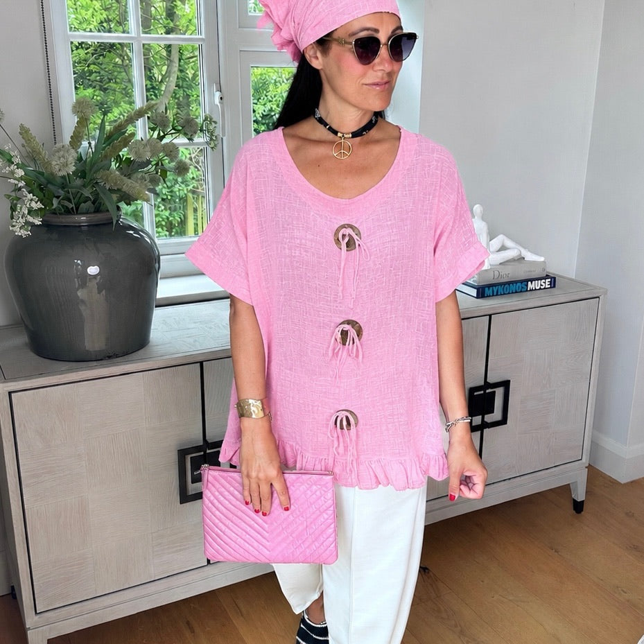 Lexie Button Top - Blush Boutique Essex