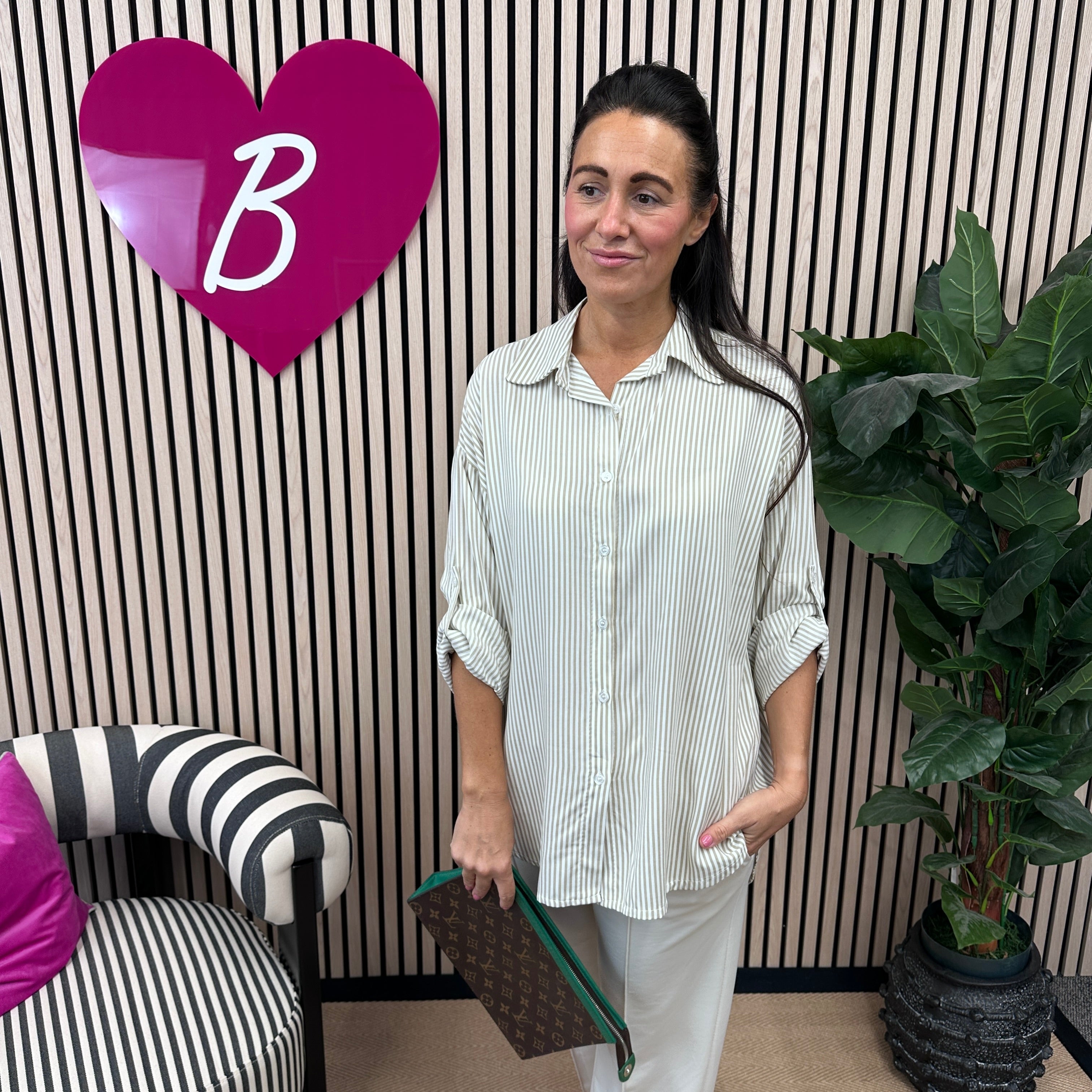 Aidan Pinstripe Shirt - Blush Boutique Essex