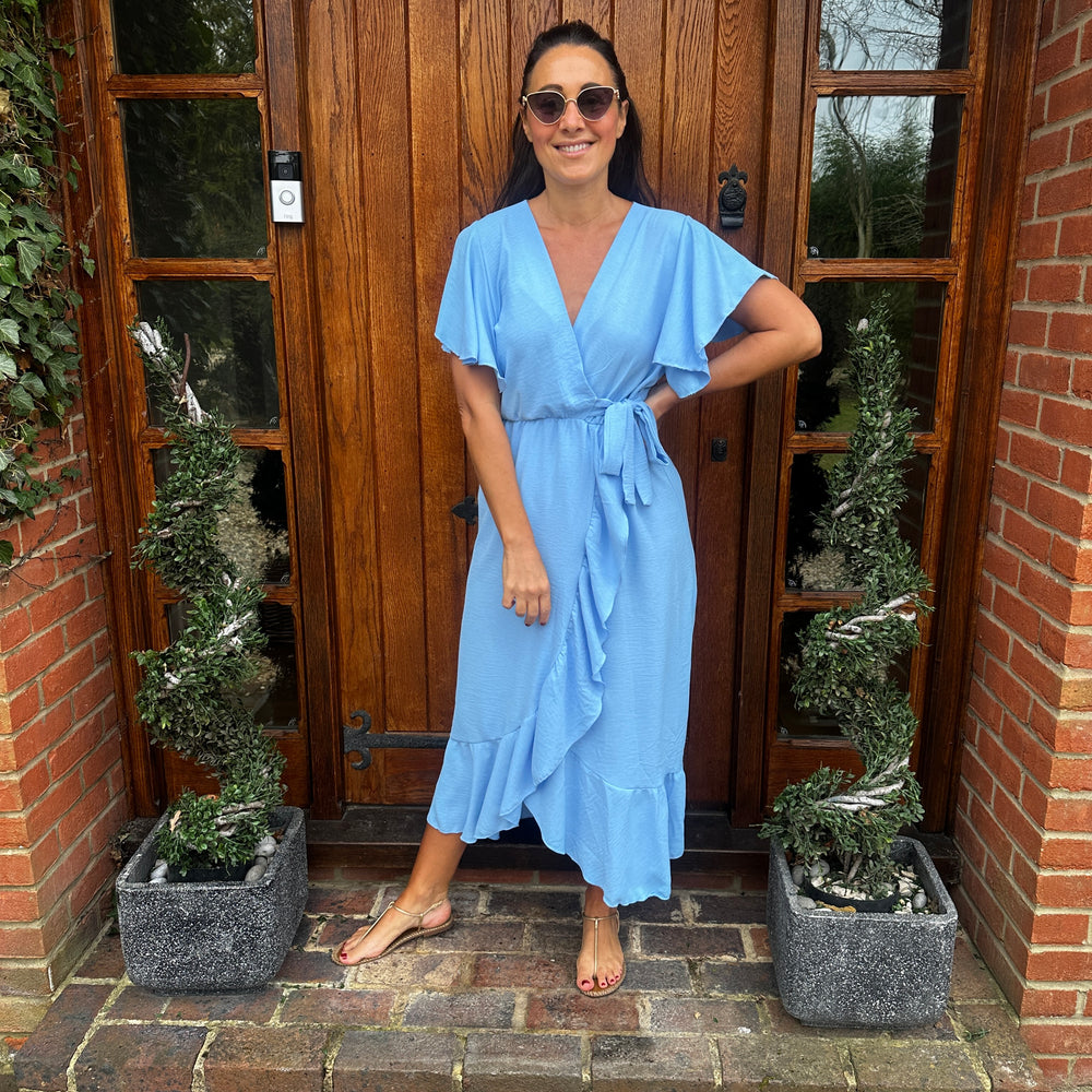 Rachel Ruffle Wrap Dress - Blush Boutique Essex