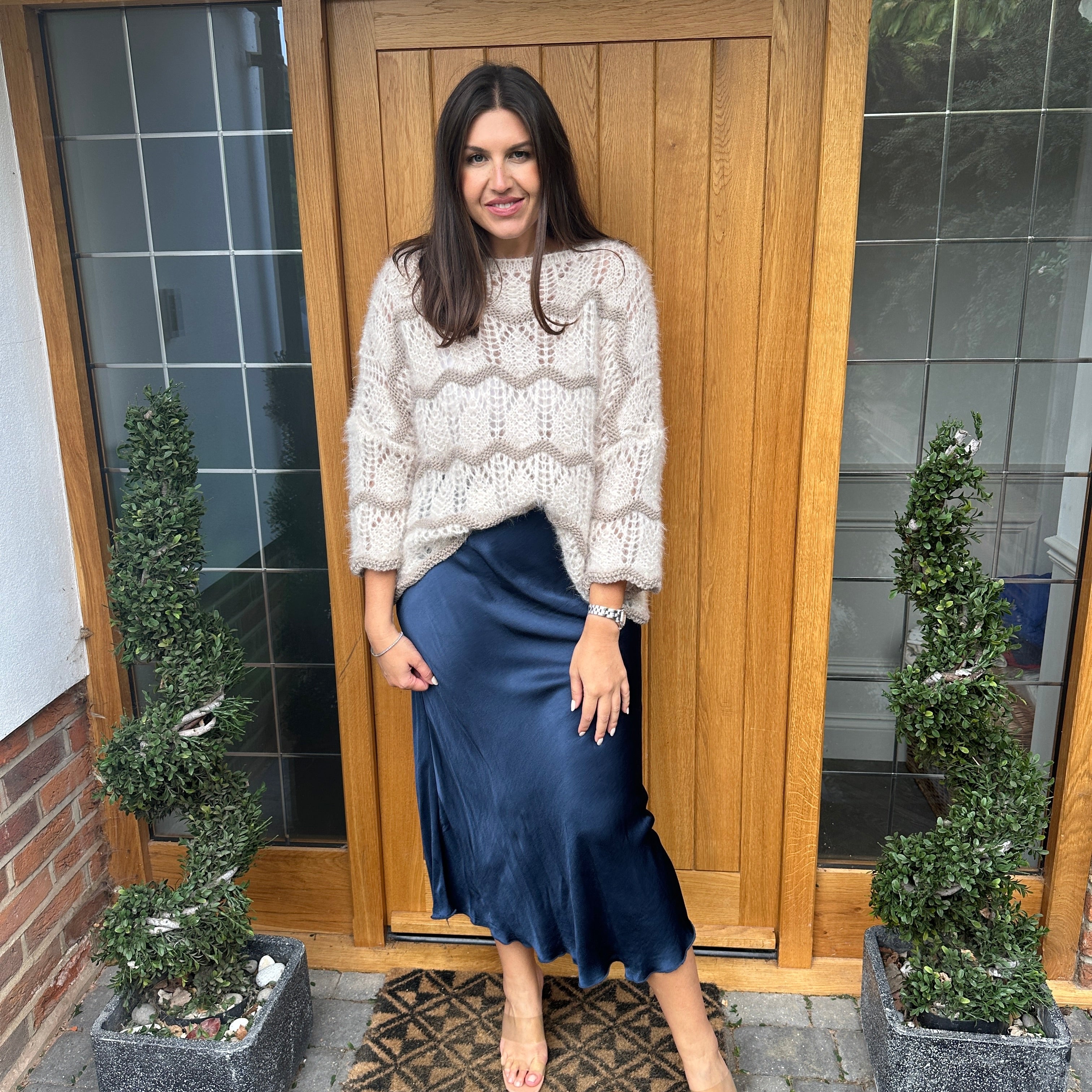 Satin midi skirt - Blush Boutique Essex