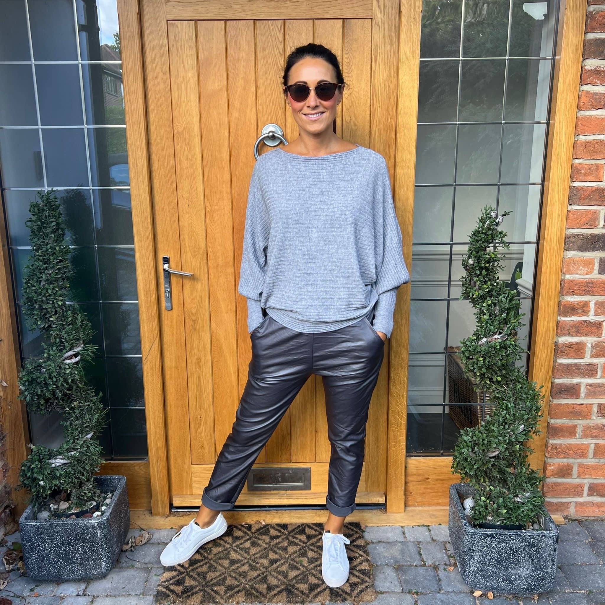 Carli Faux Leather Magic Trousers - Blush Boutique Essex