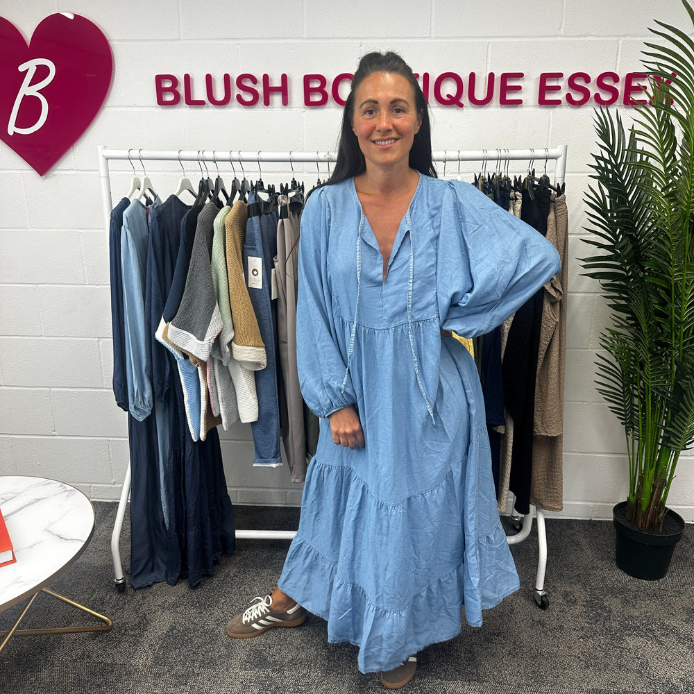 Florence Denim Dress - Blush Boutique Essex