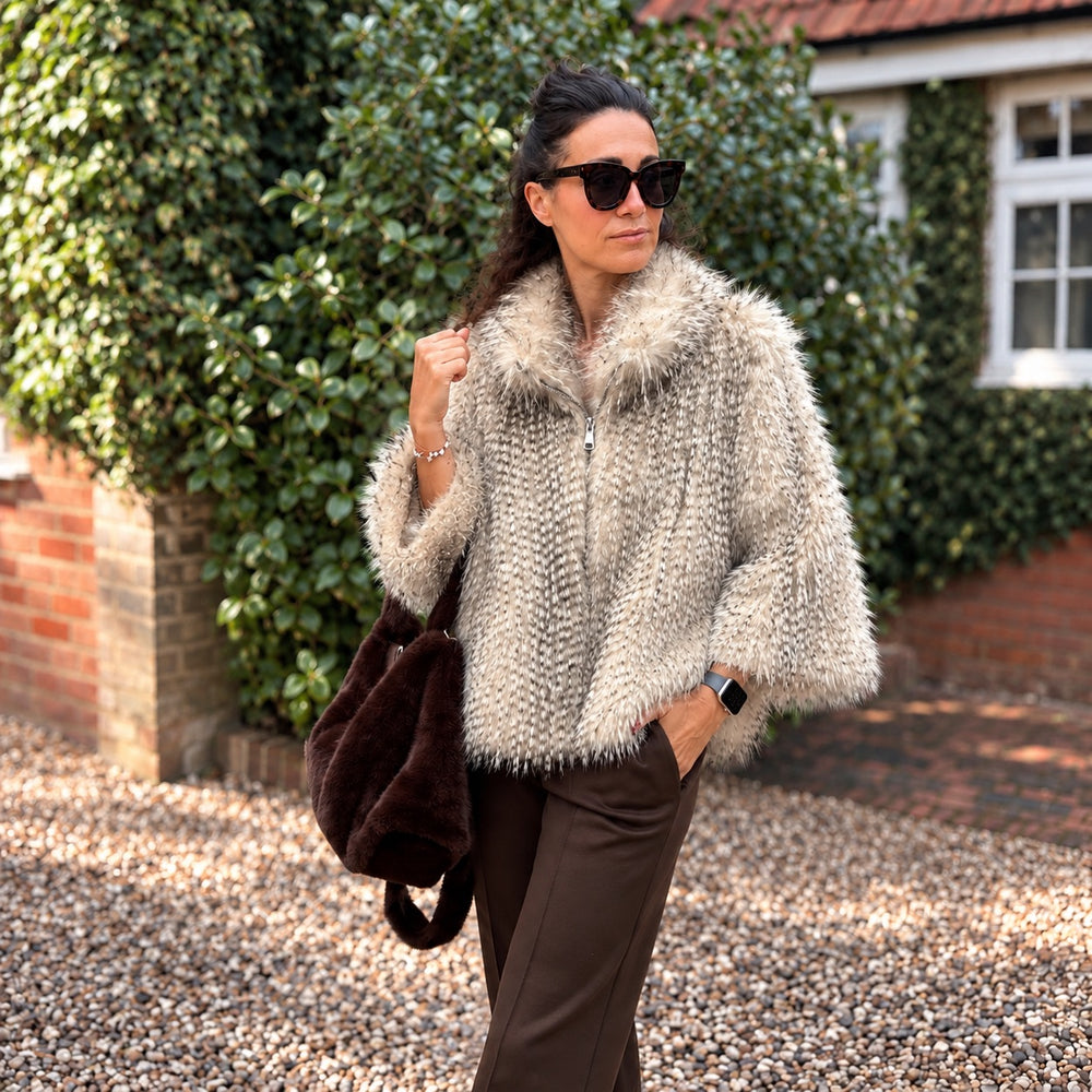 Sadie Faux Fur Jacket - Blush Boutique Essex