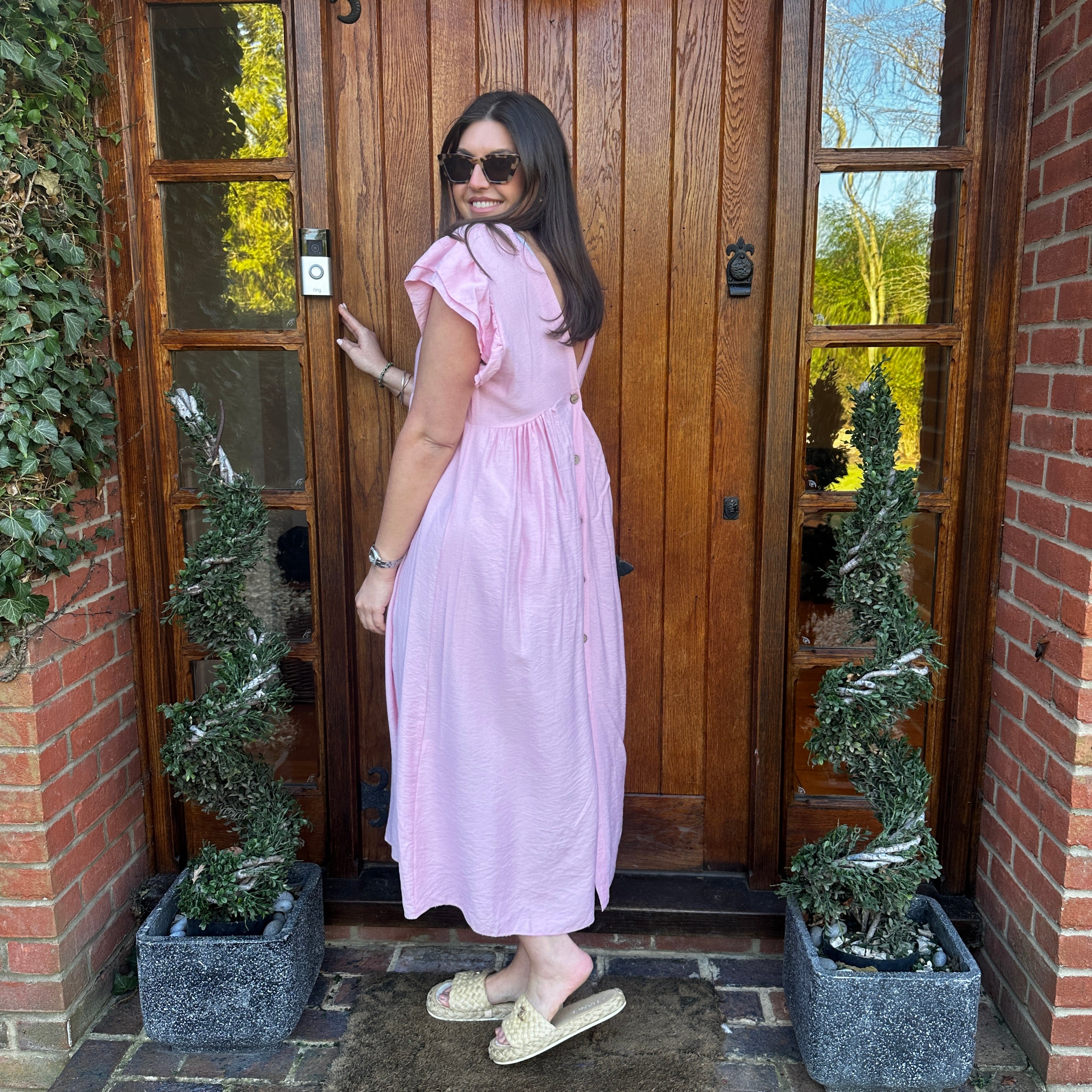 Sam Button Dress - Blush Boutique Essex