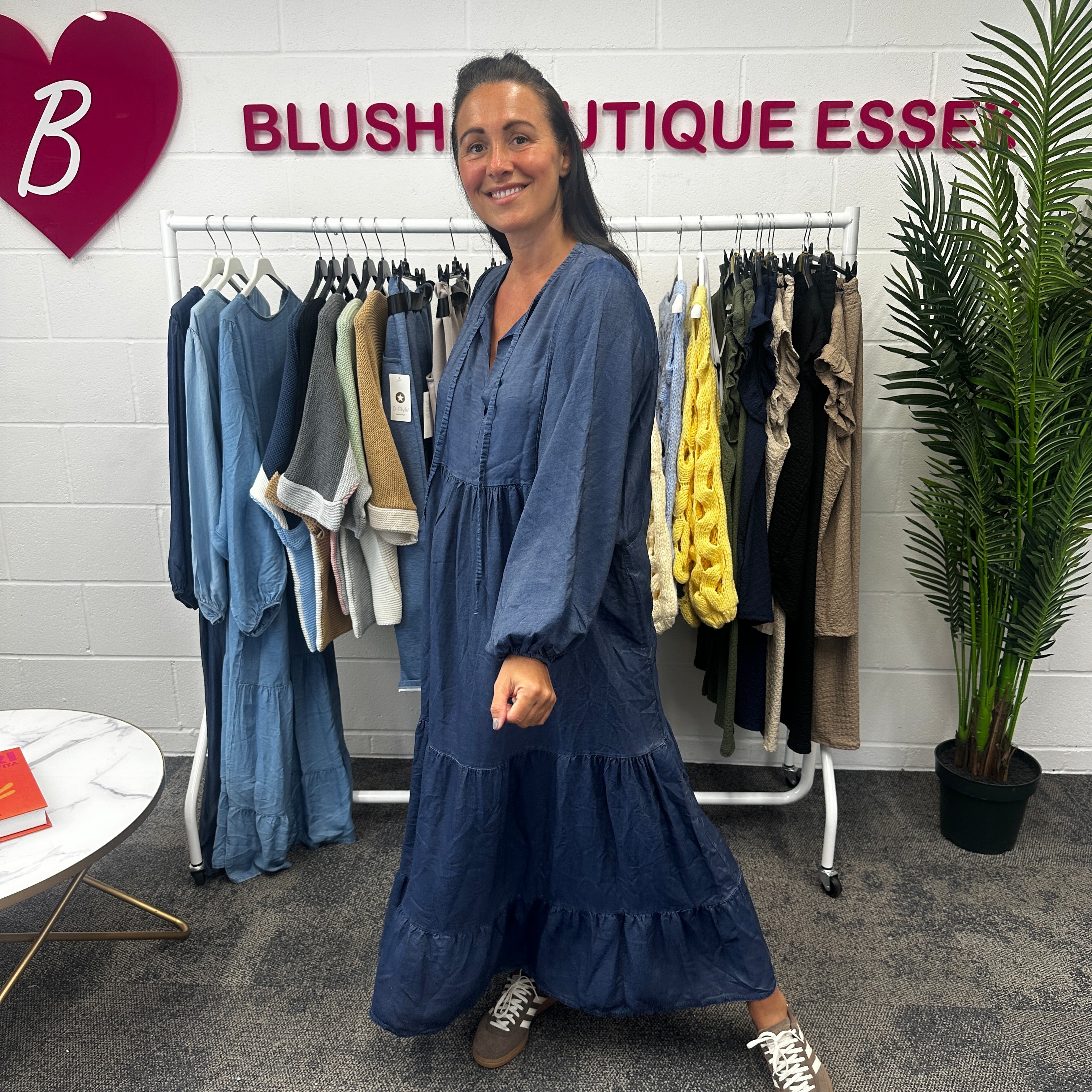 Florence Denim Dress - Blush Boutique Essex