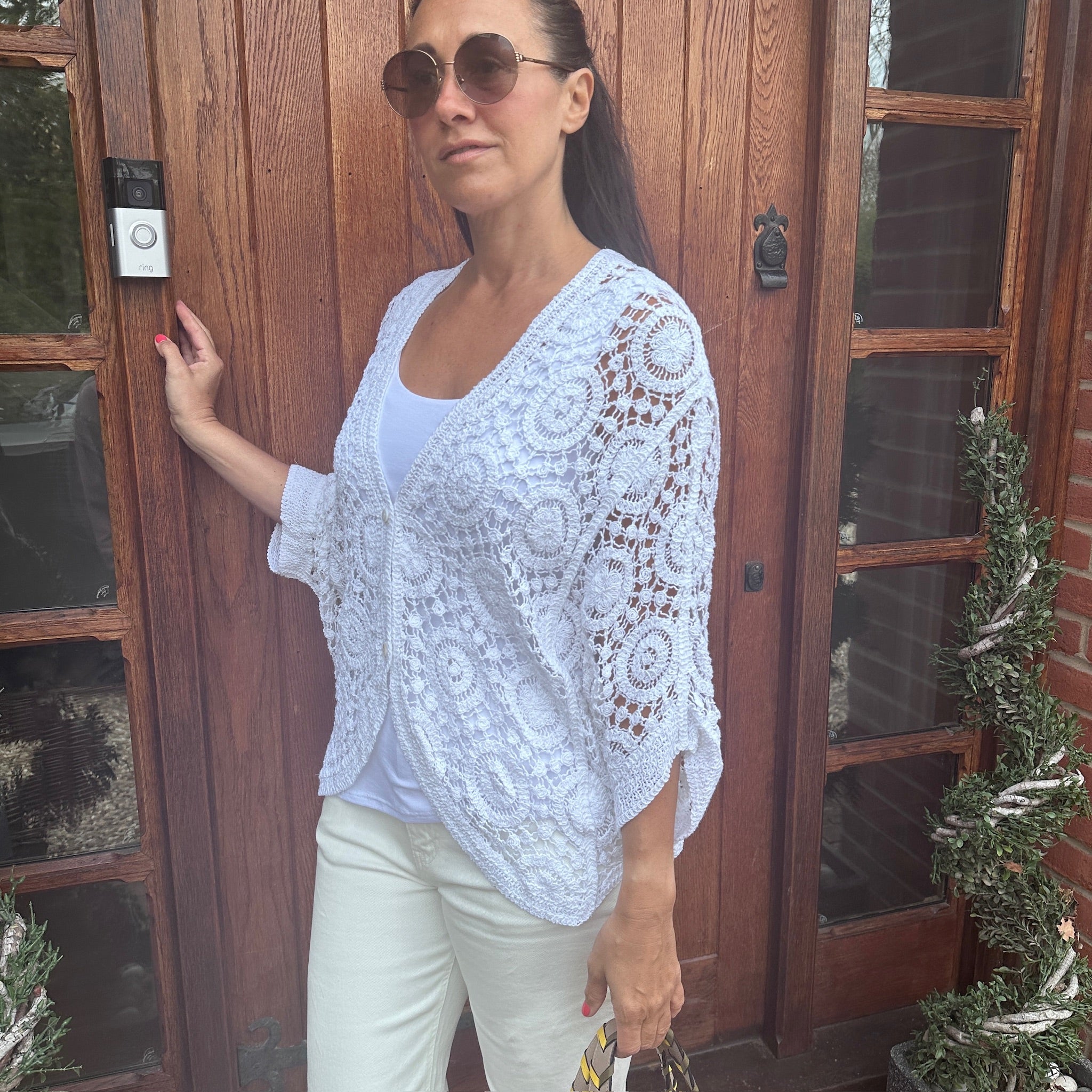 Roxy Crochet Cardigan - Blush Boutique Essex