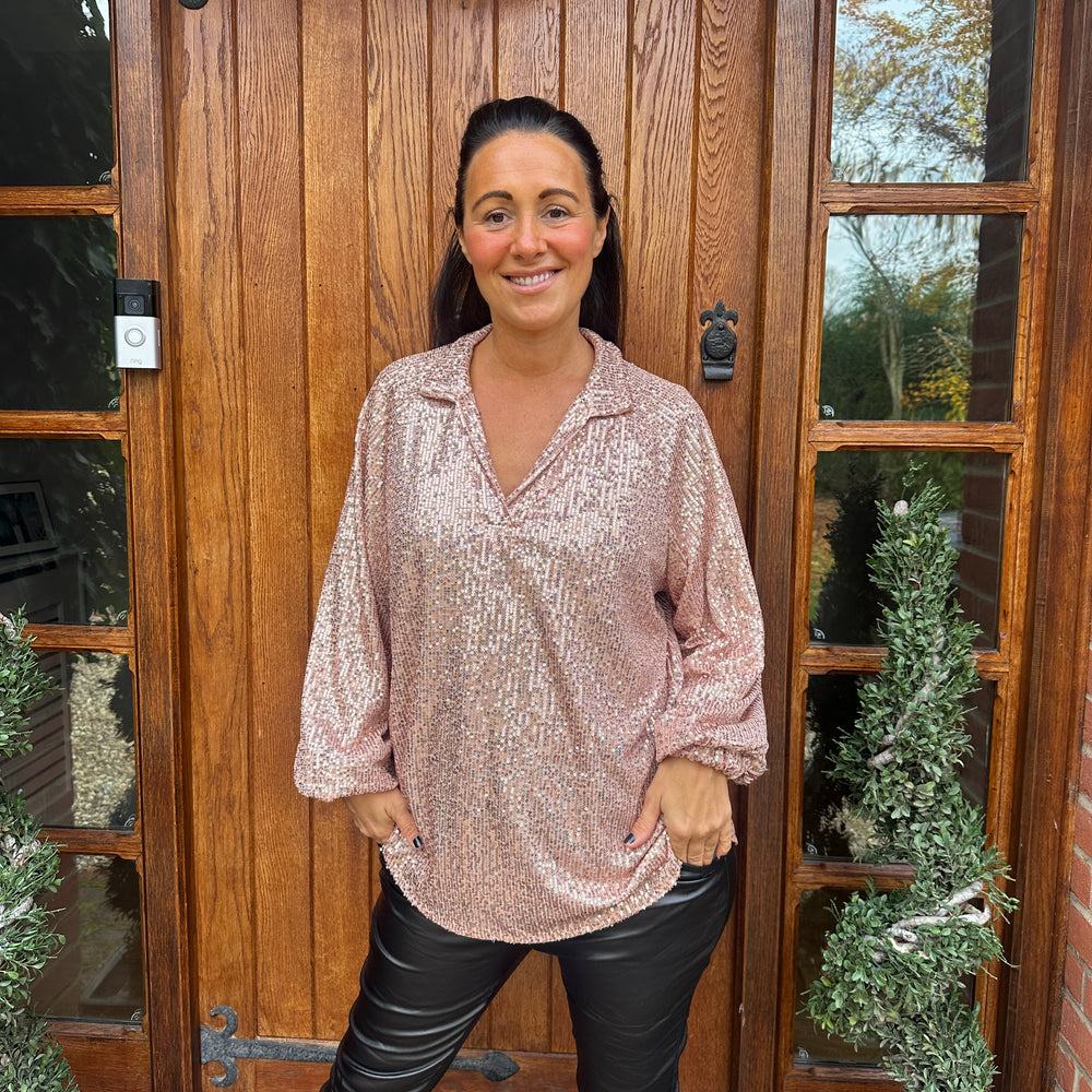 Gabrielle Sequin Top - Blush Boutique Essex