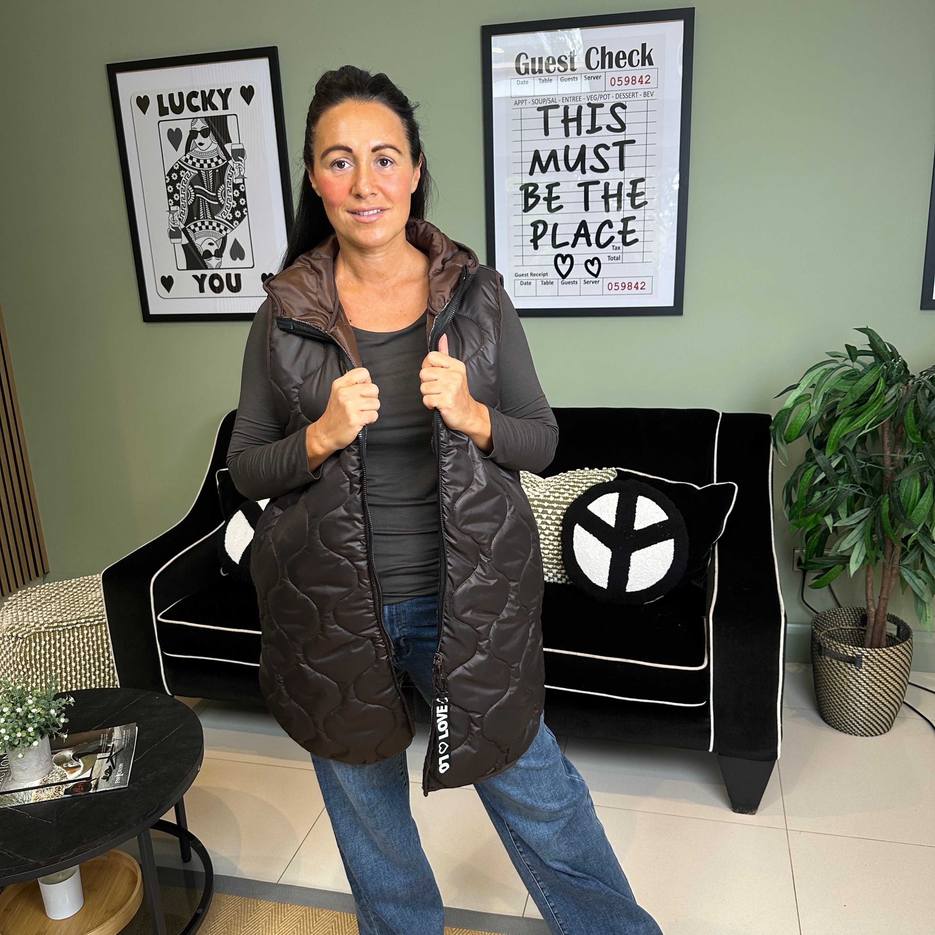 Love Quilted Body Warmer - Blush Boutique Essex