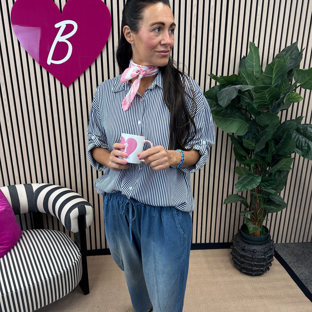 Aidan Pinstripe Shirt - Blush Boutique Essex