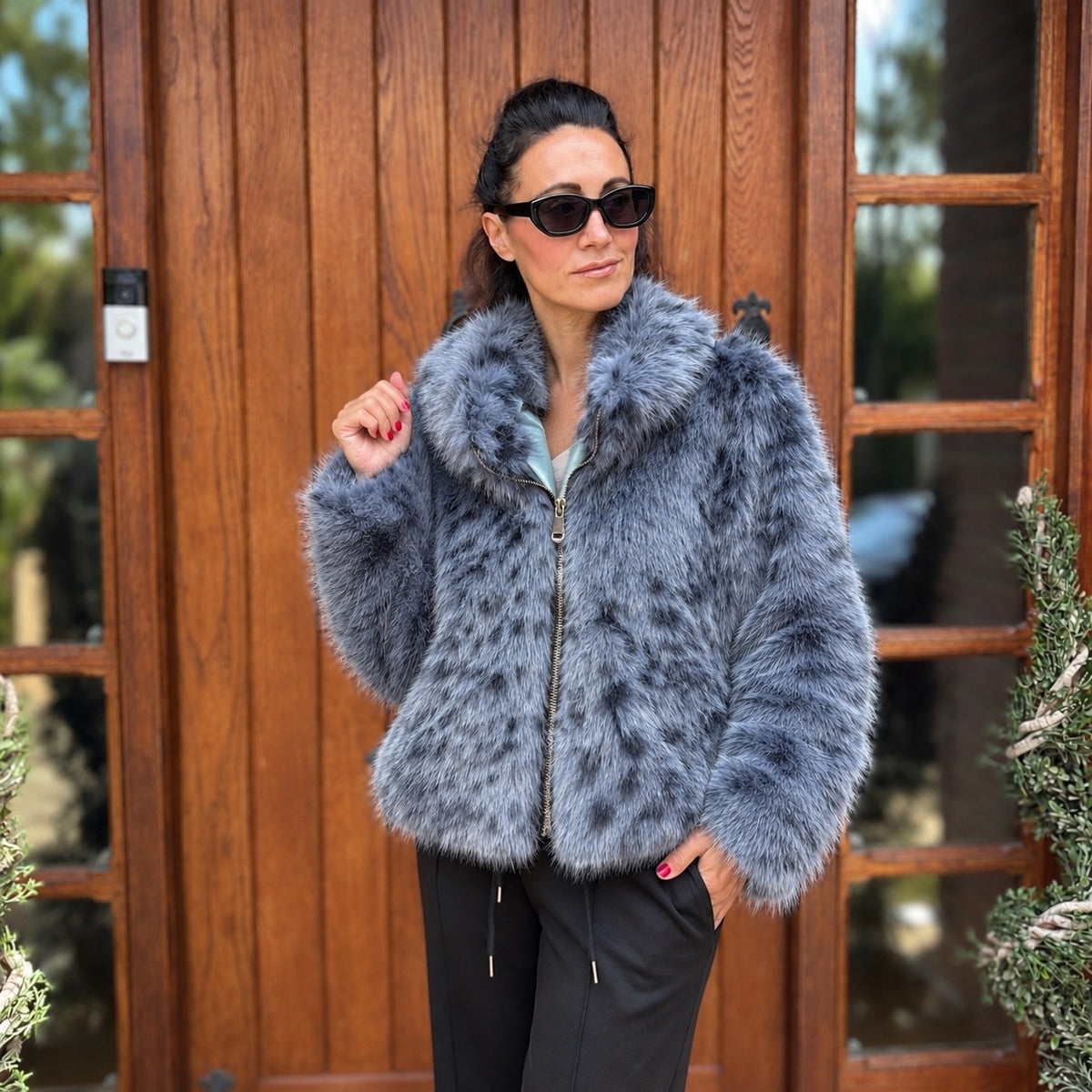 Sadie Faux Fur Jacket - Blush Boutique Essex