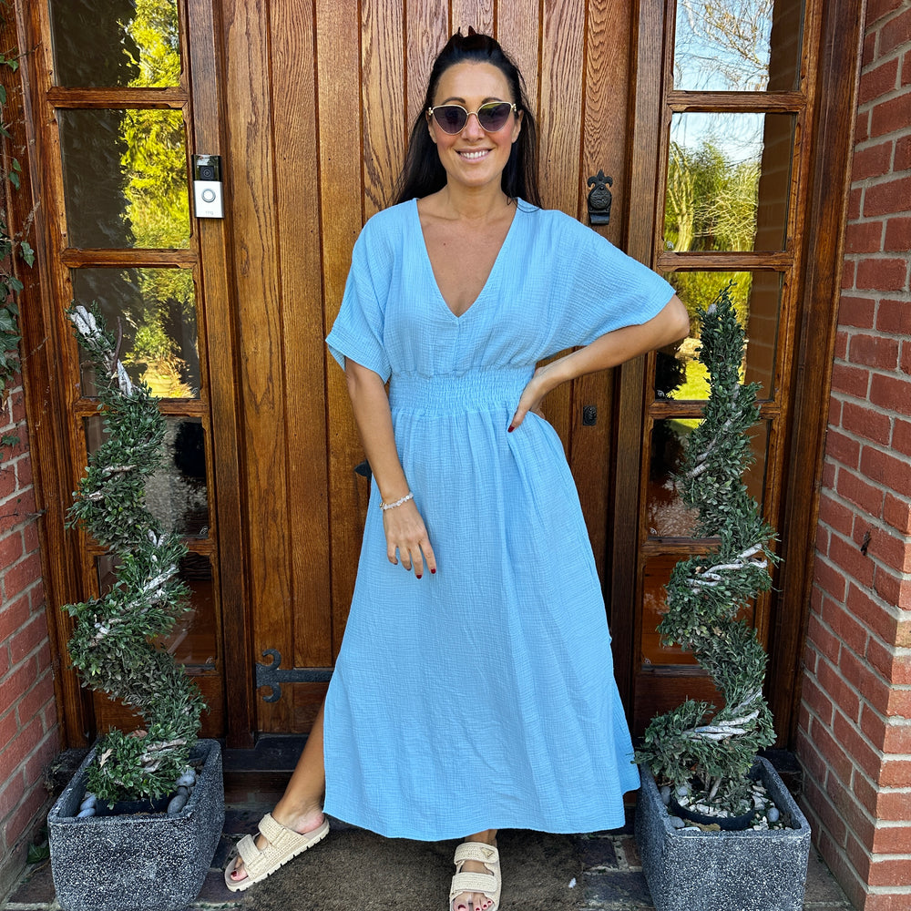 Chloe Cotton Cheesecloth Dress - Blush Boutique Essex