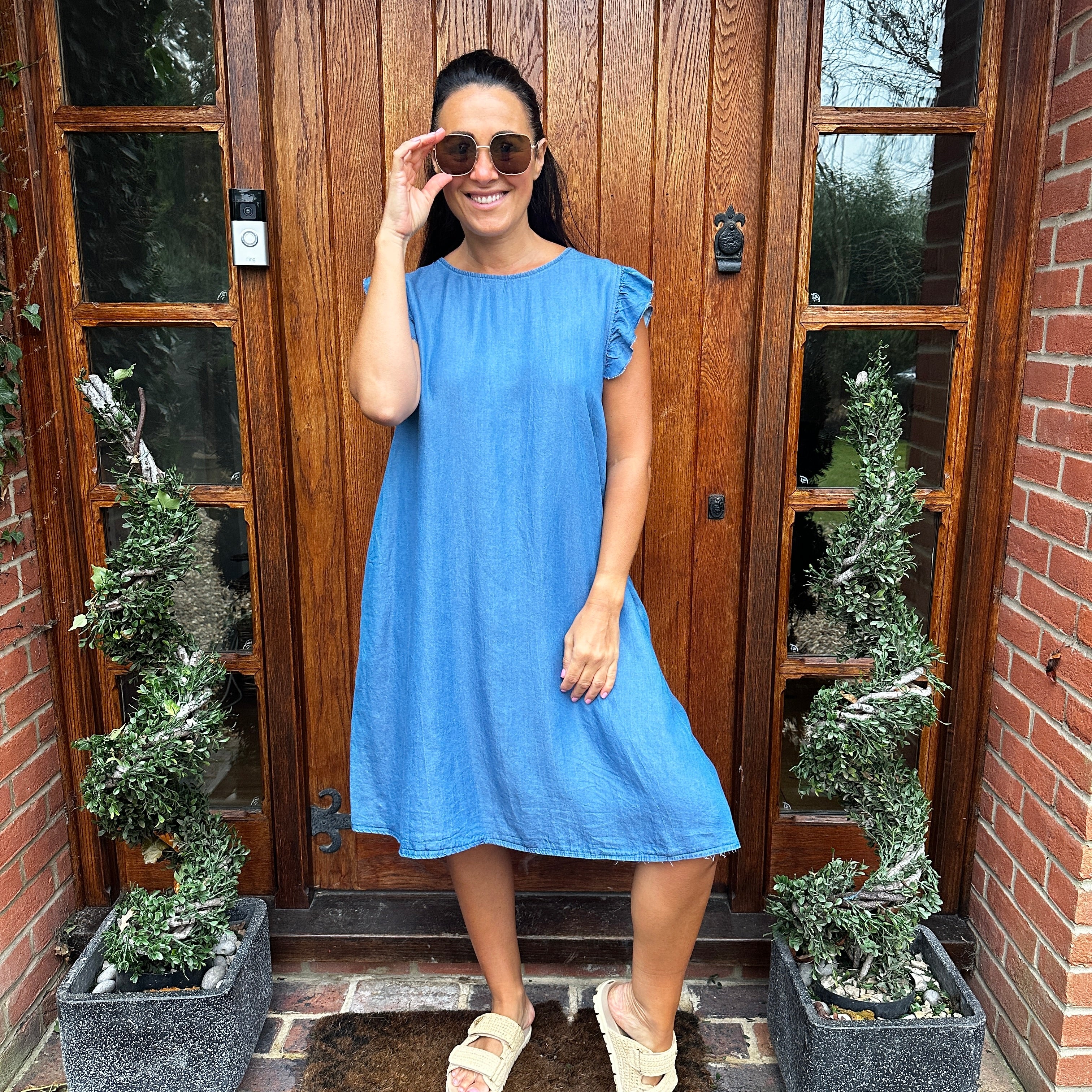 Dulce Denim Dress - Blush Boutique Essex