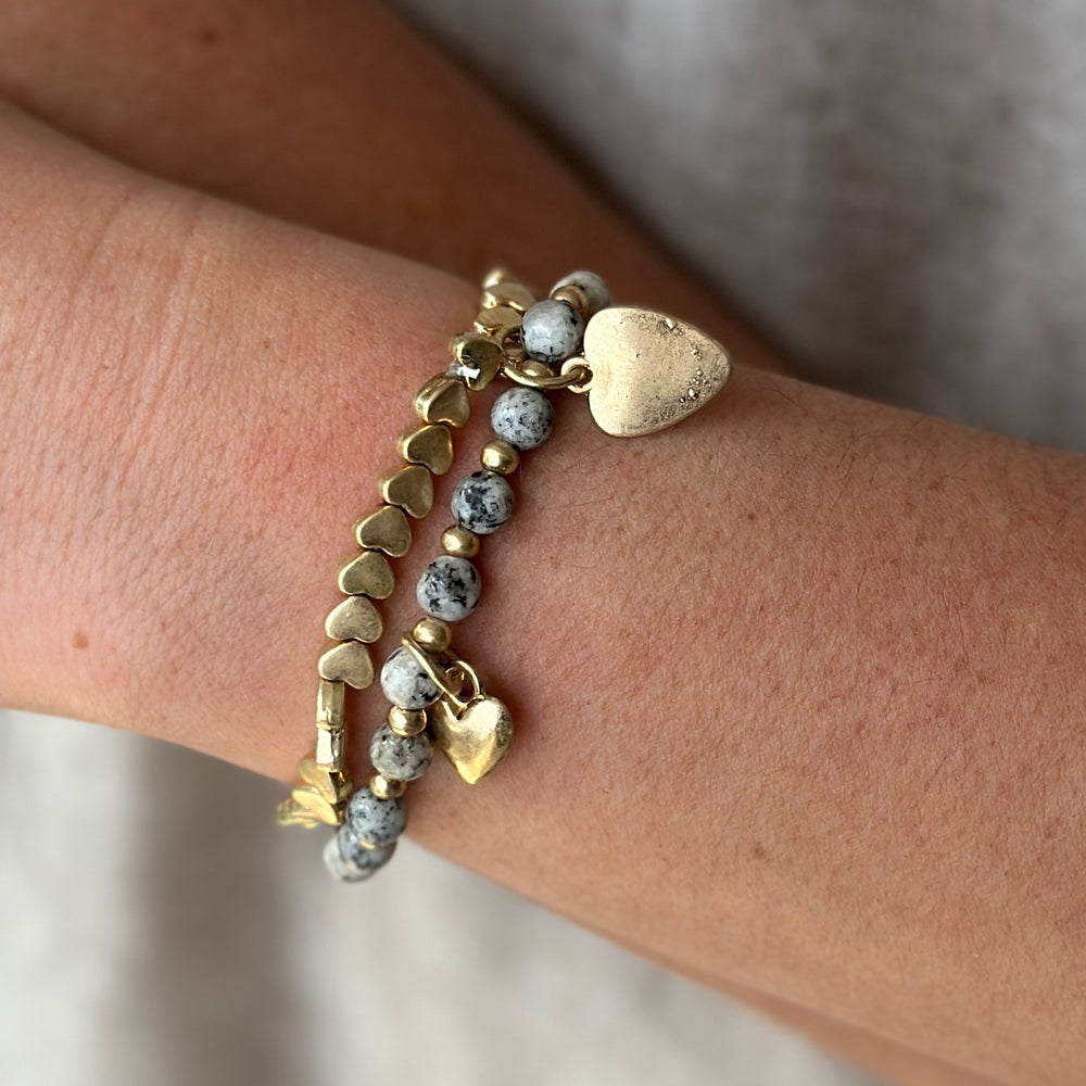 Double Heart Bracelet - Blush Boutique Essex