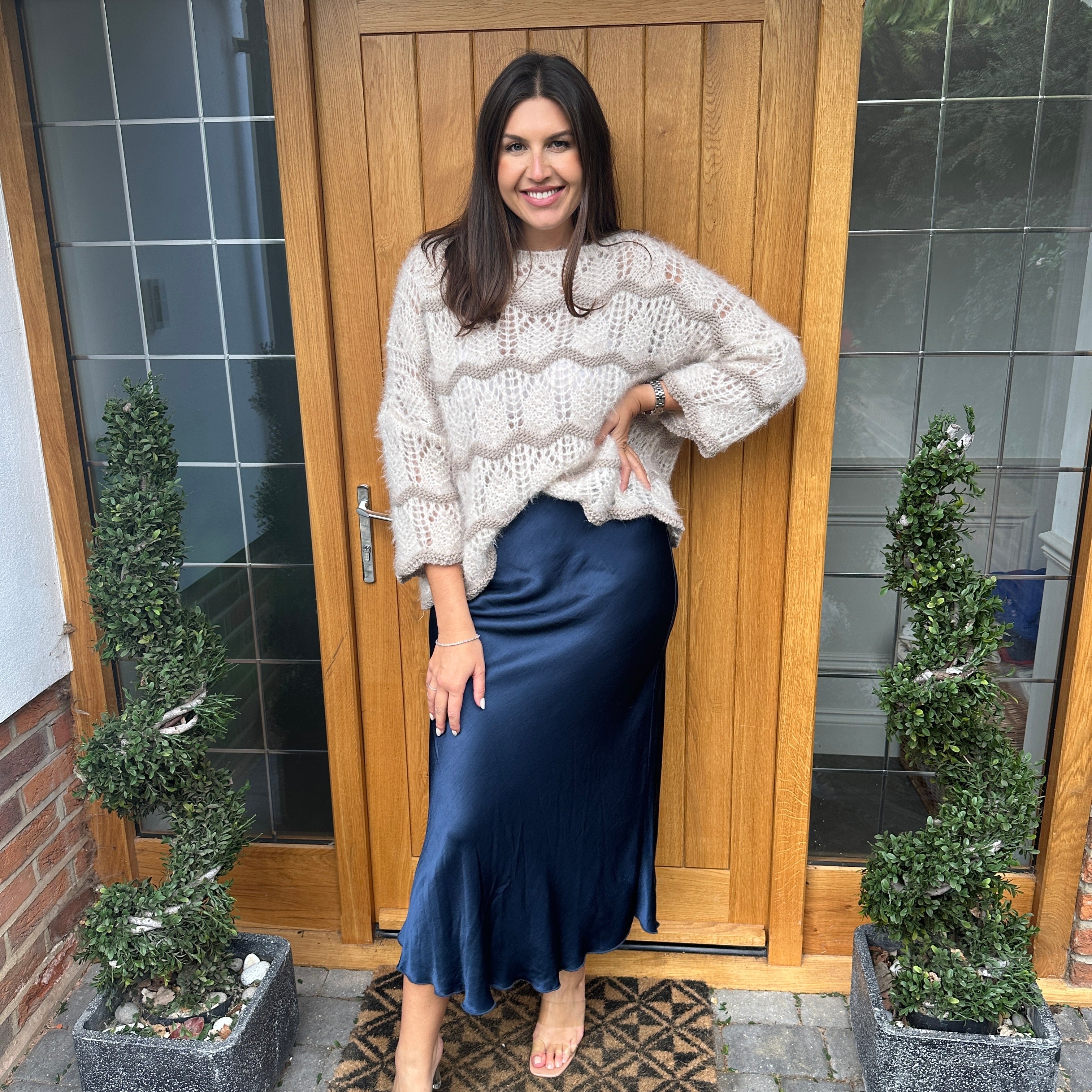 Satin midi skirt - Blush Boutique Essex