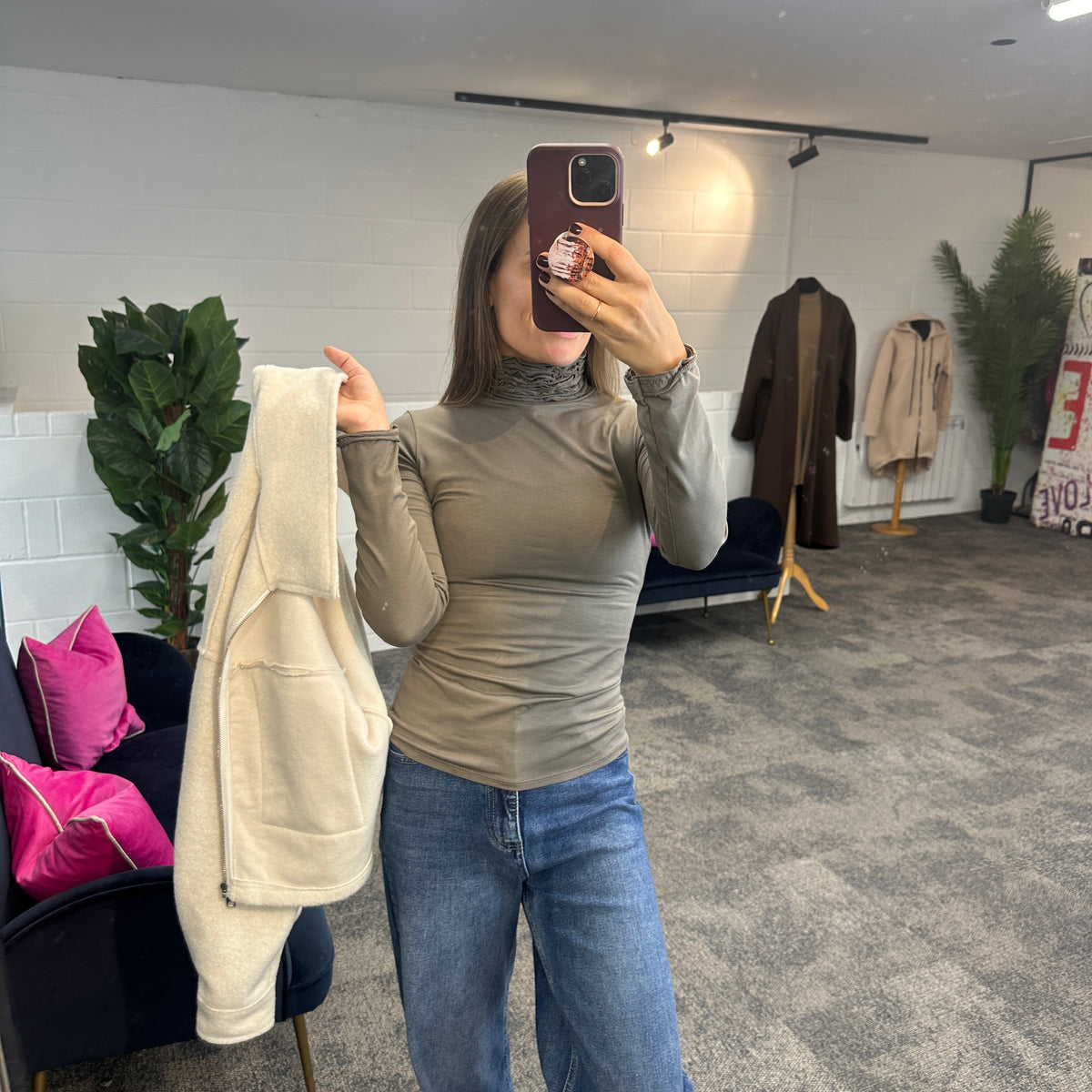 Ruche Roll Neck - Blush Boutique Essex