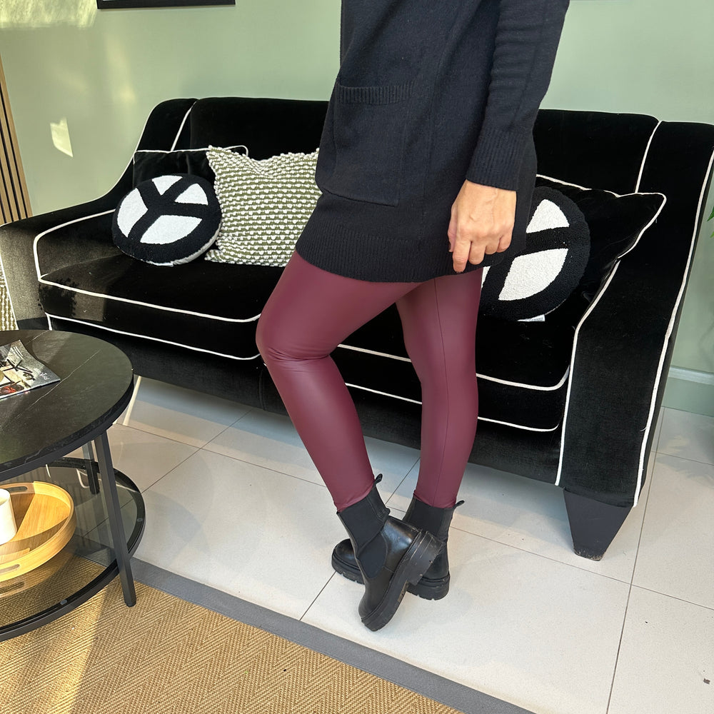 Leah Leather Look Leggings - Blush Boutique Essex
