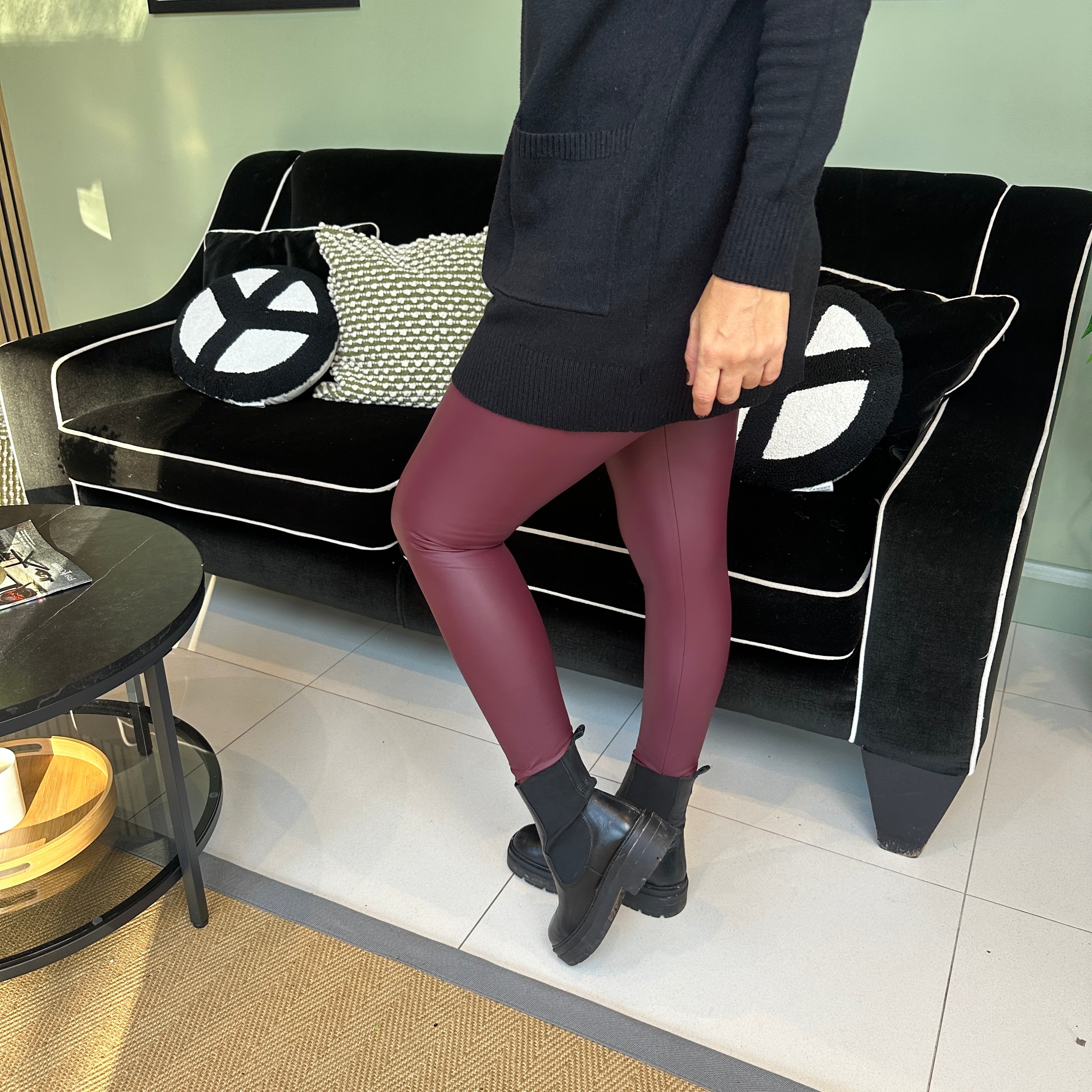Leah Leather Look Leggings - Blush Boutique Essex