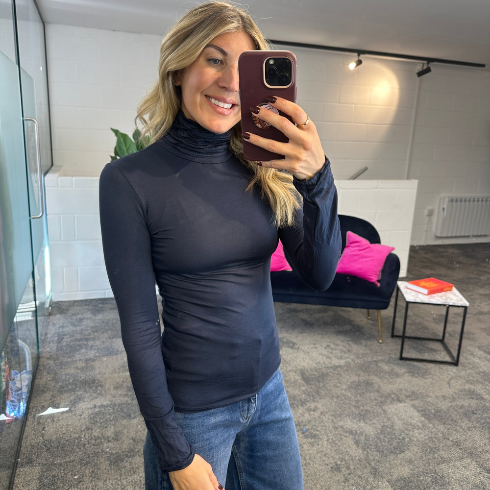 Ruche Roll Neck - Blush Boutique Essex