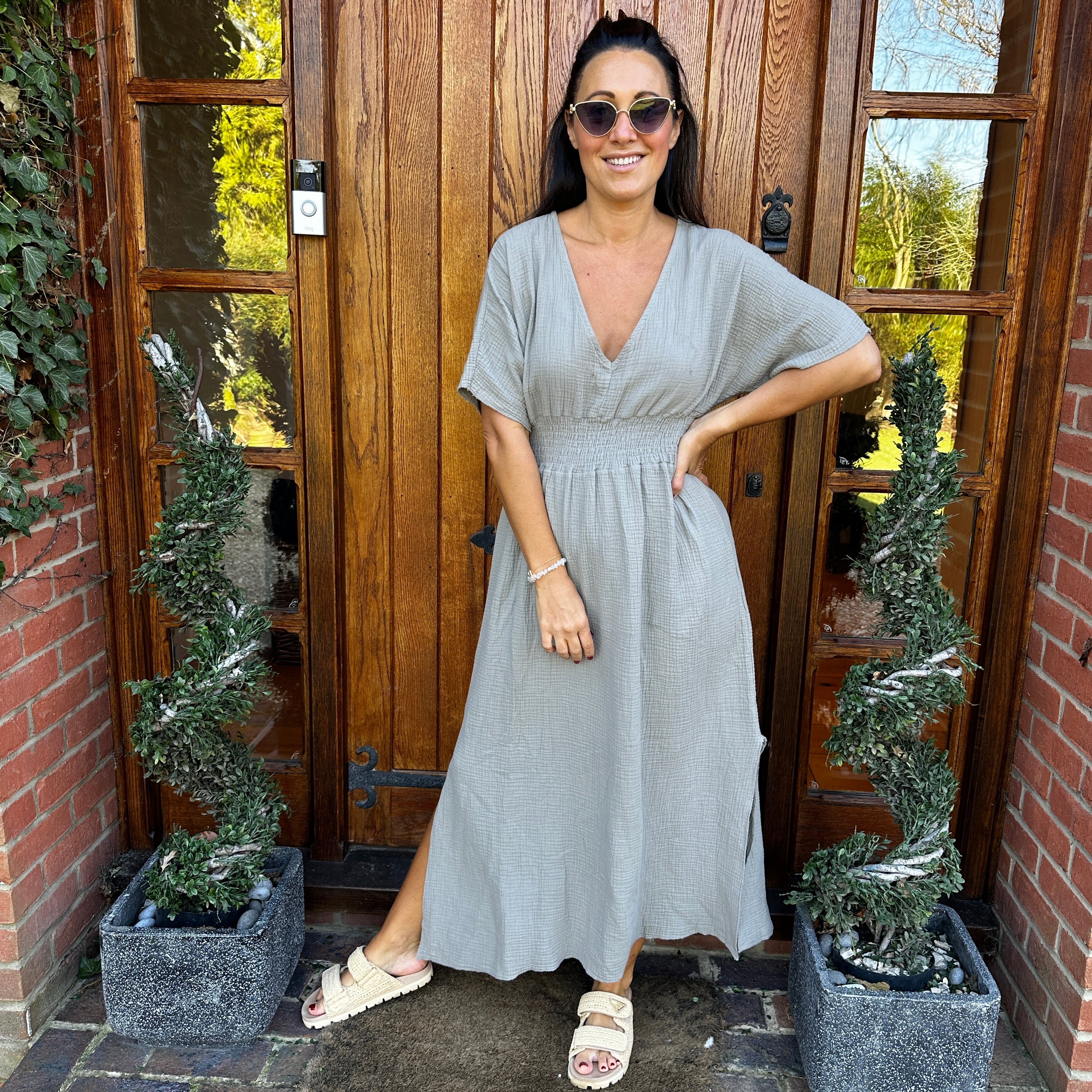 Chloe Cotton Cheesecloth Dress - Blush Boutique Essex