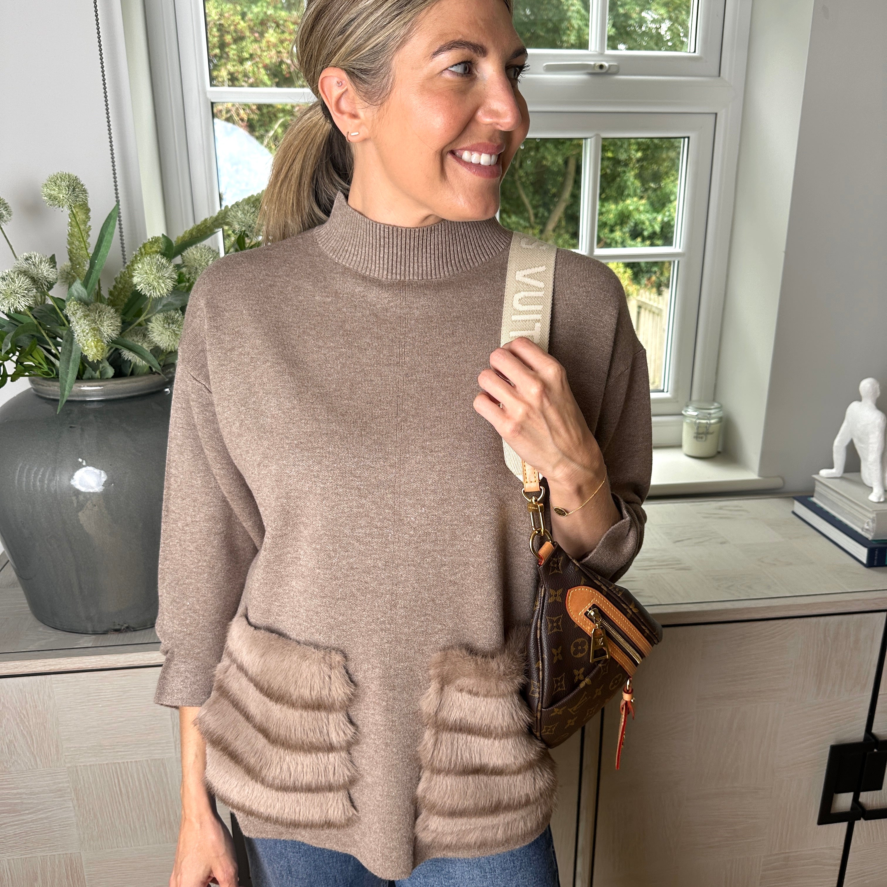 Alma Fur Knit - Blush Boutique Essex