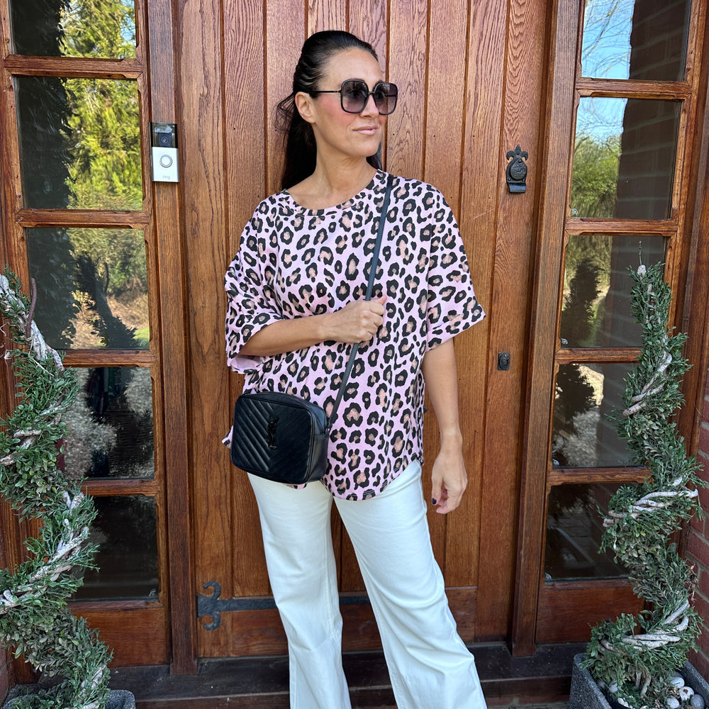Juno Leopard Scuba Top - Blush Boutique Essex