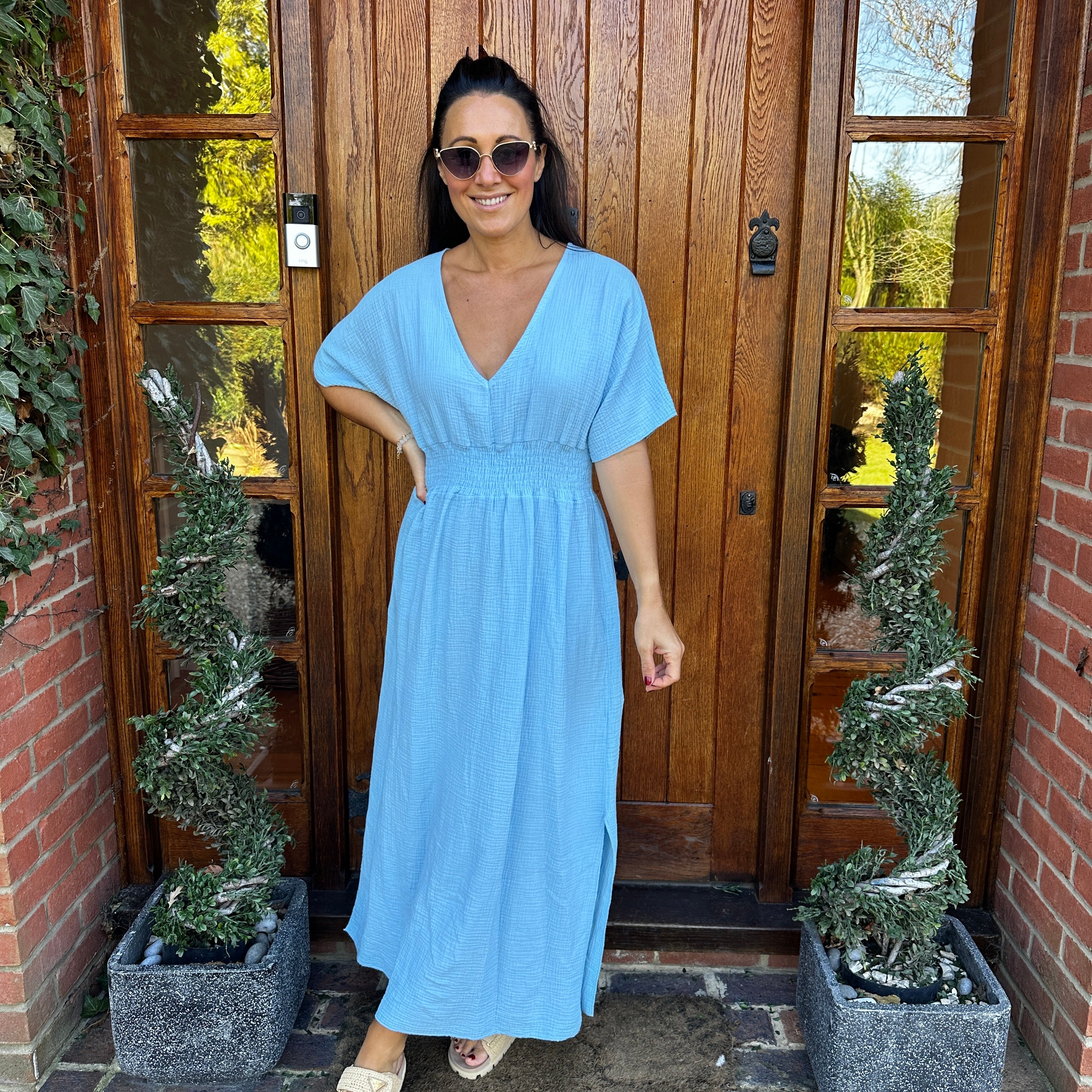 Chloe Cotton Cheesecloth Dress - Blush Boutique Essex